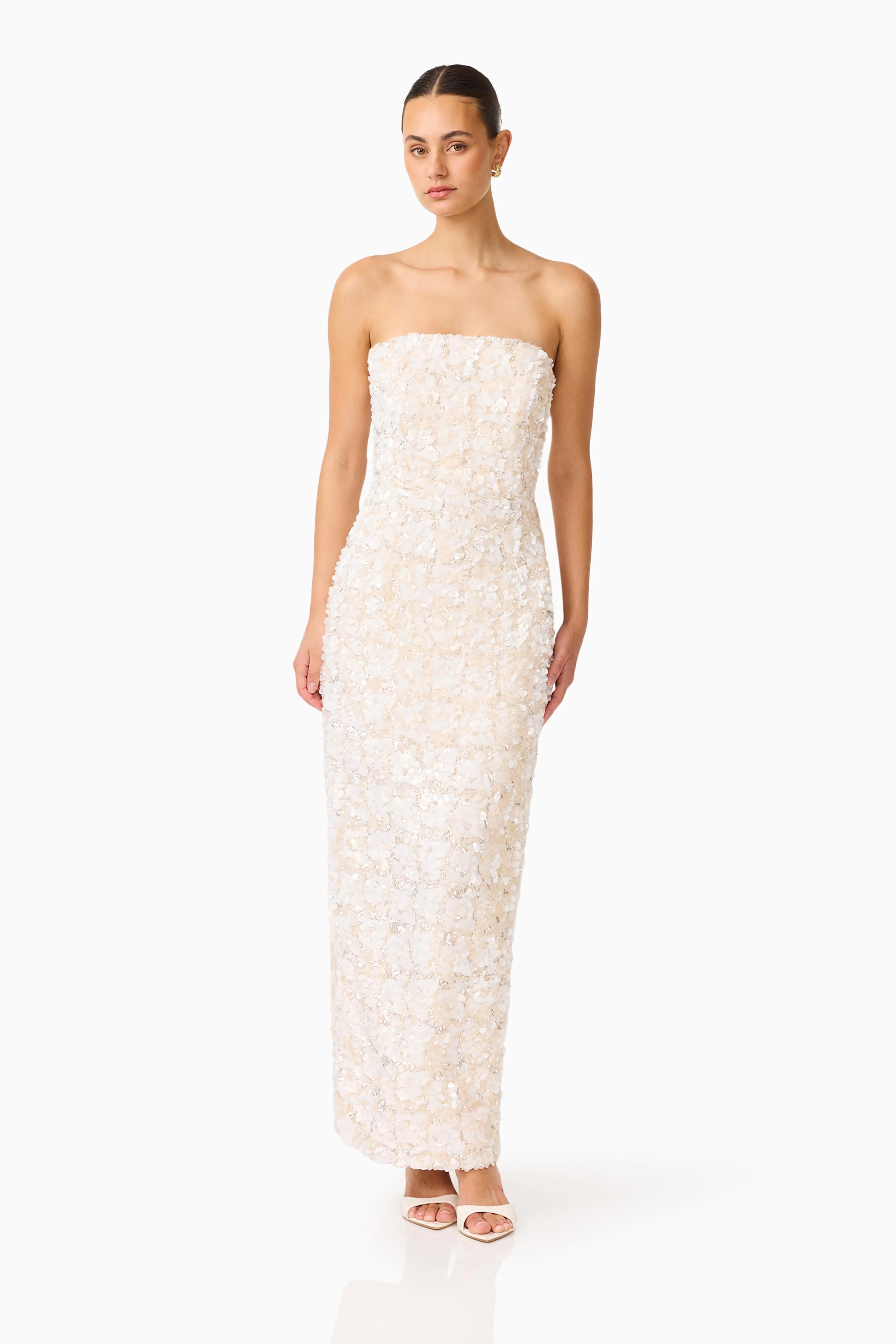 Silvana Column Gown in Cream