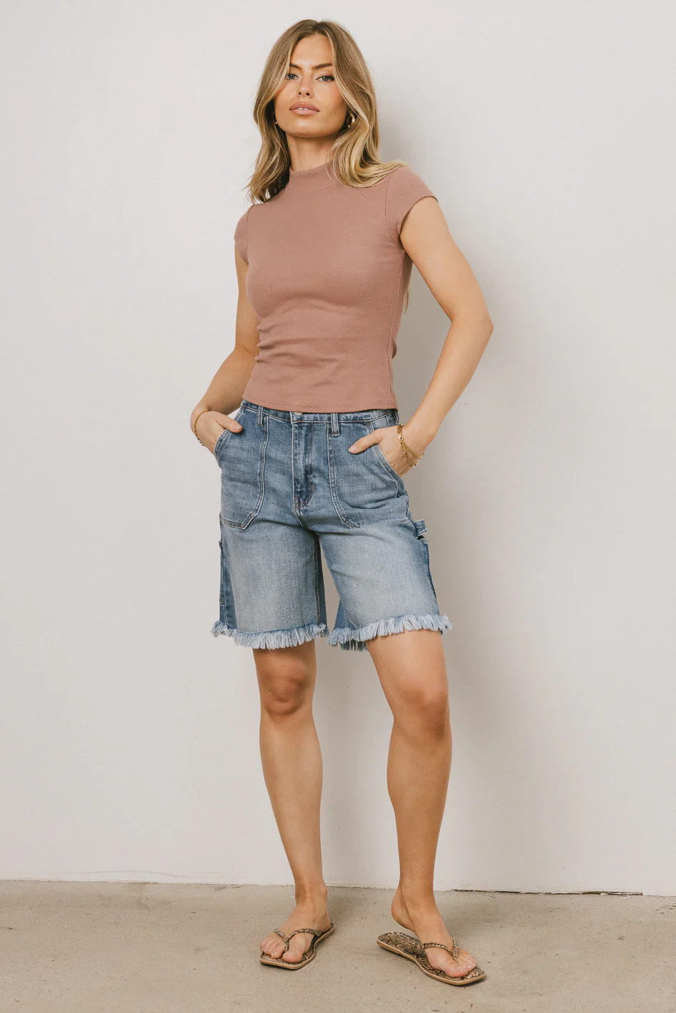 Noel Mock Neck Top in Mauve