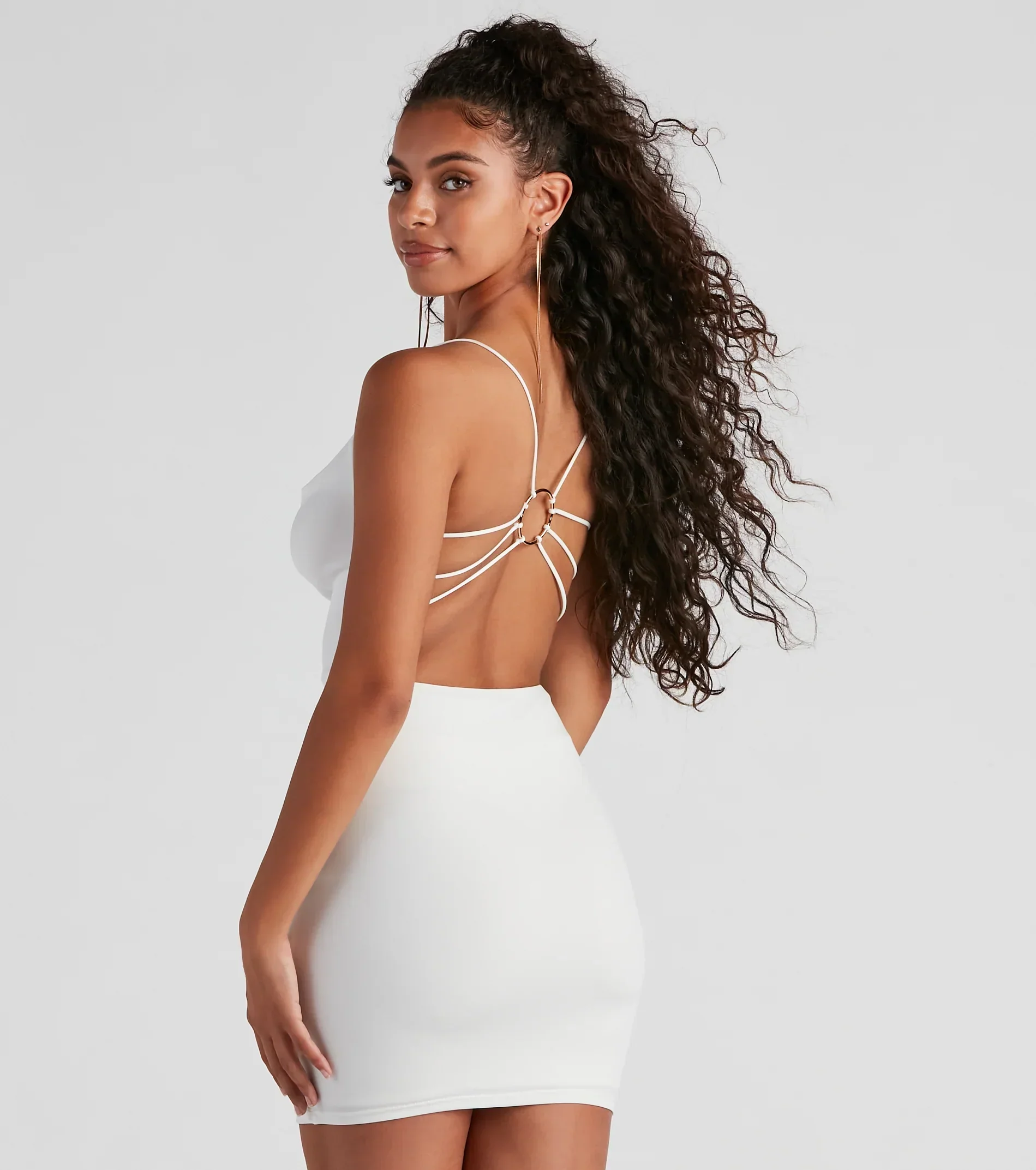 Chic Details Strappy Back Mini Dress
