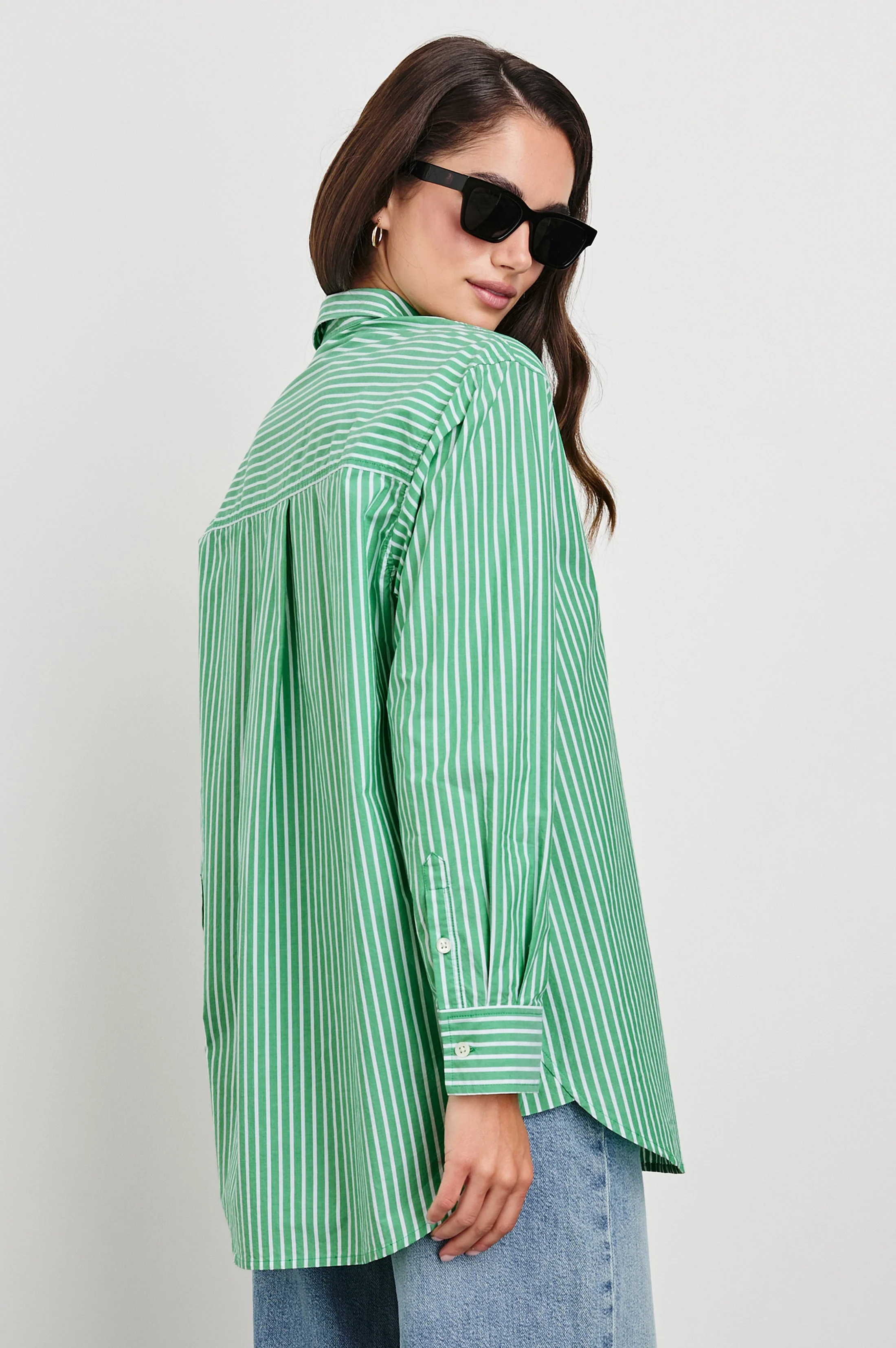 Elsa Shirt - Kelly White Stripe