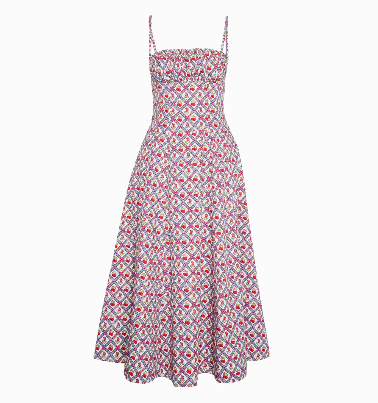 The Maisie Dress - Diamond Cherries Cherry Red