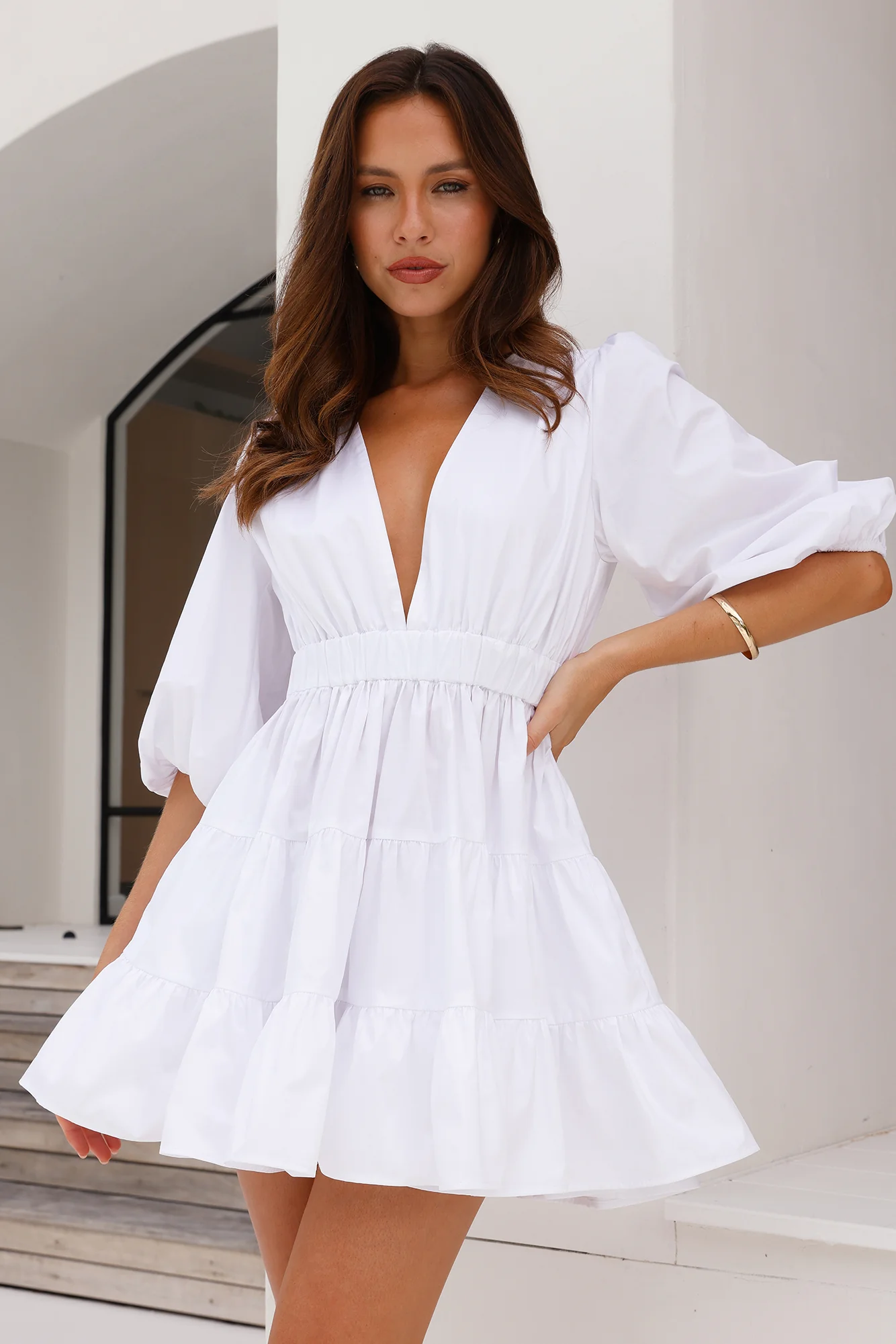 HELLO MOLLY Sweetest Treat Mini Dress White - luluinthesky