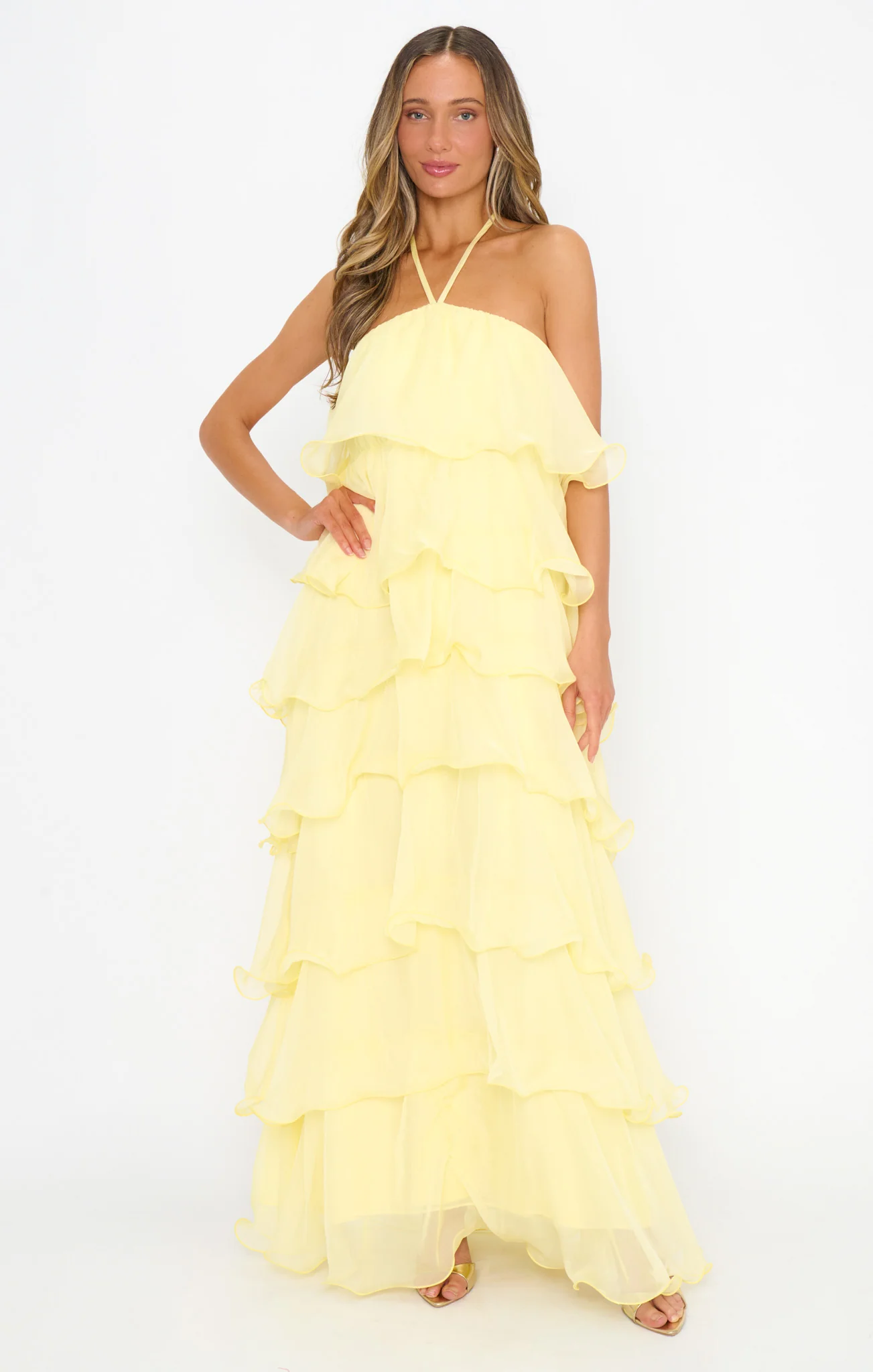 Kelsey Maxi ~ Pale Yellow Chiffon