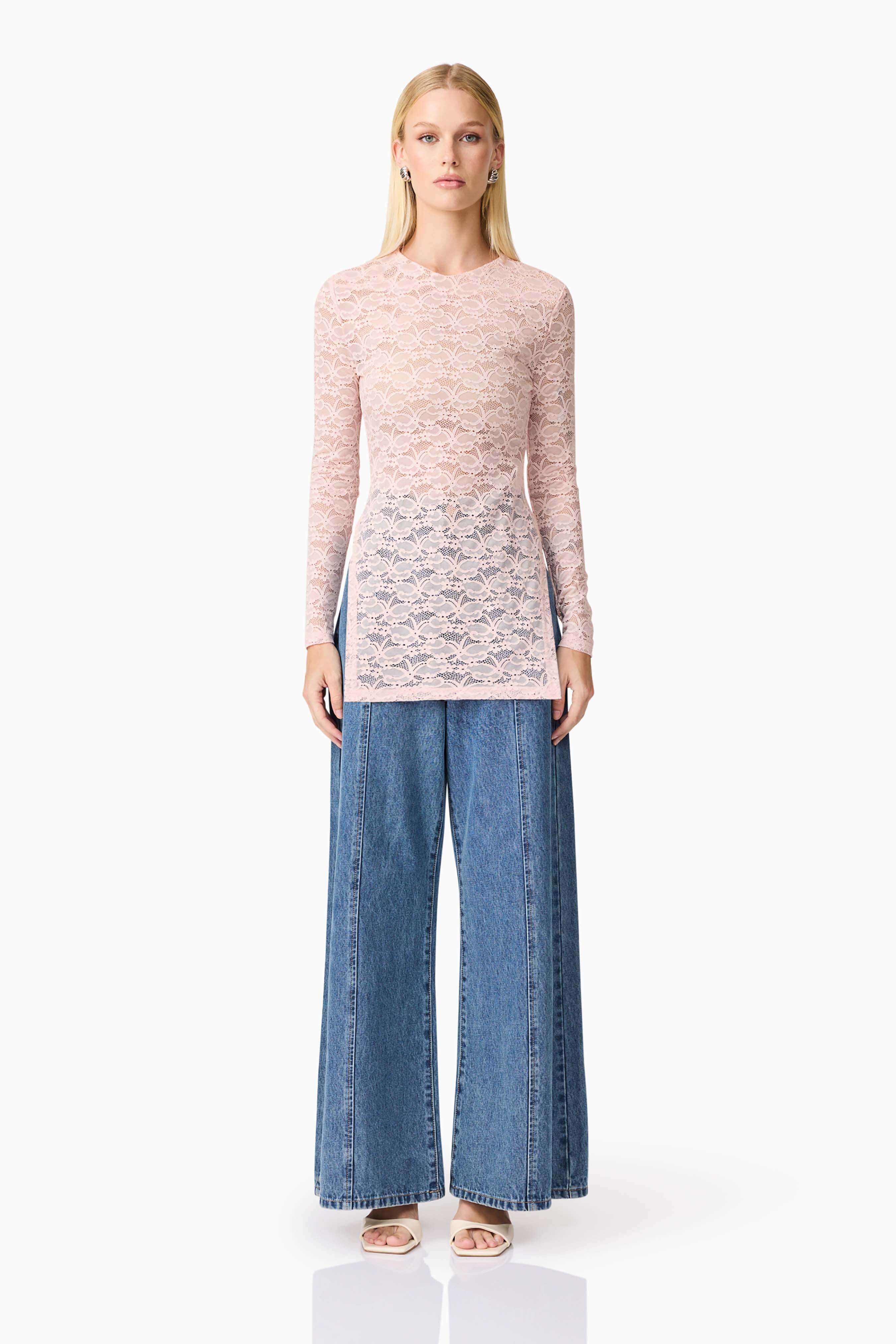 CURAAE Armelle Long Sleeve Top in Pink