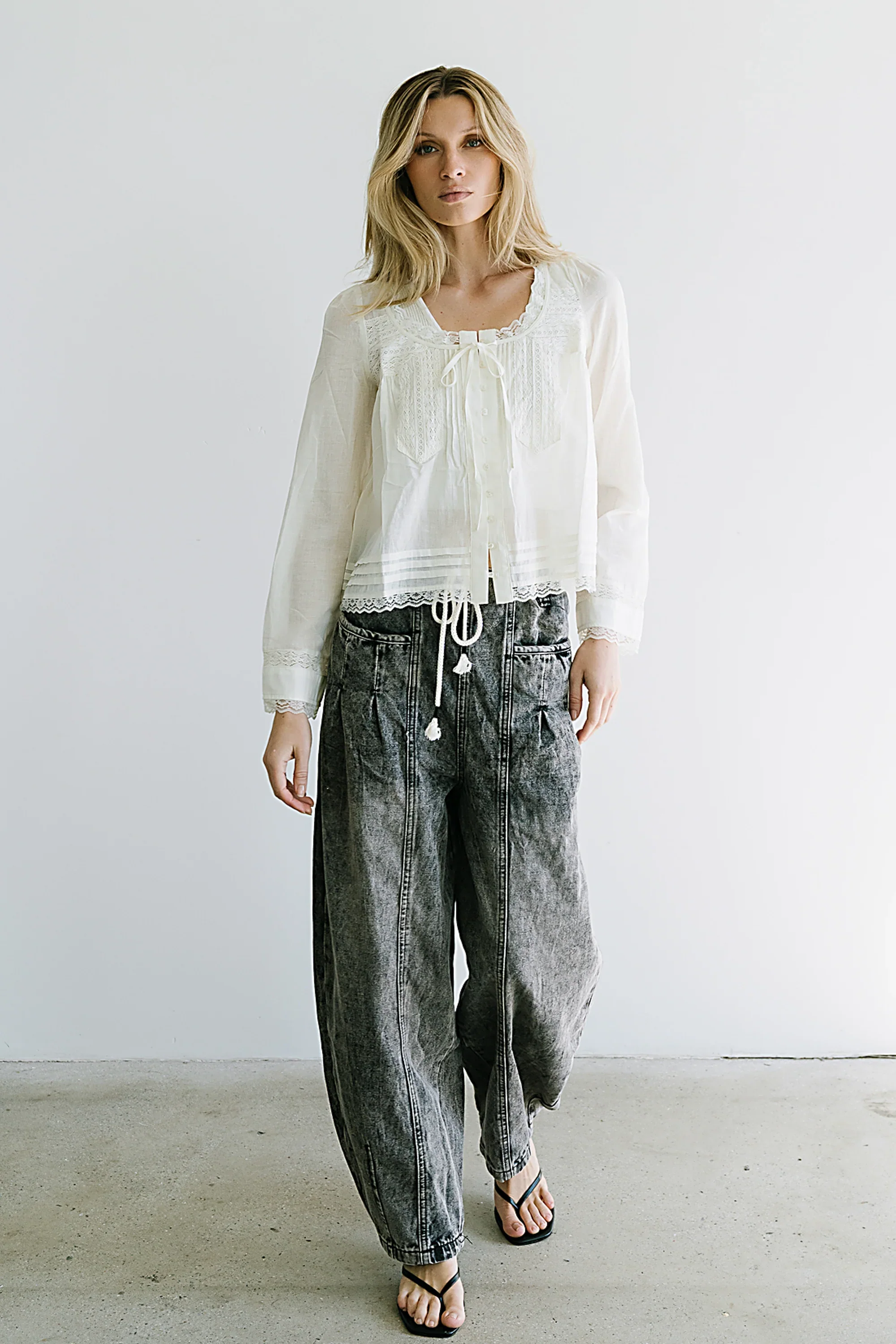 Taylor Sheer Blouse in Ivory