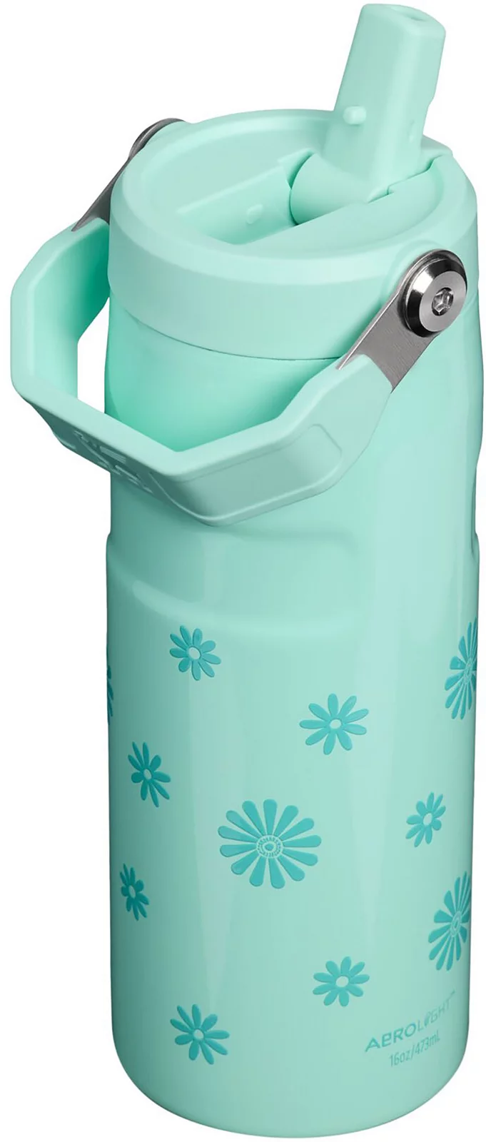 Stanley 16 oz. IceFlow Bottle with Flip Straw Lid - Teal Daisies