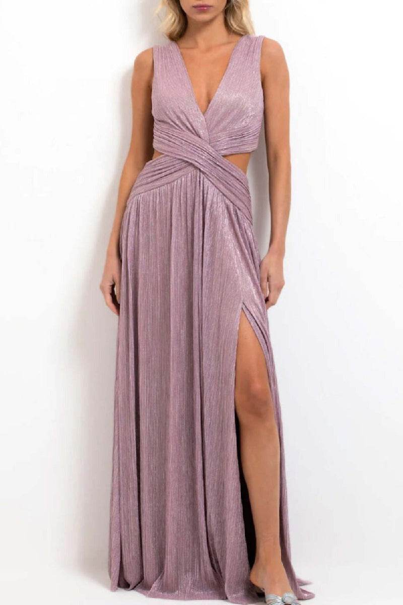 A-Line Maxi Bronzing Fabric Dress 969040775868