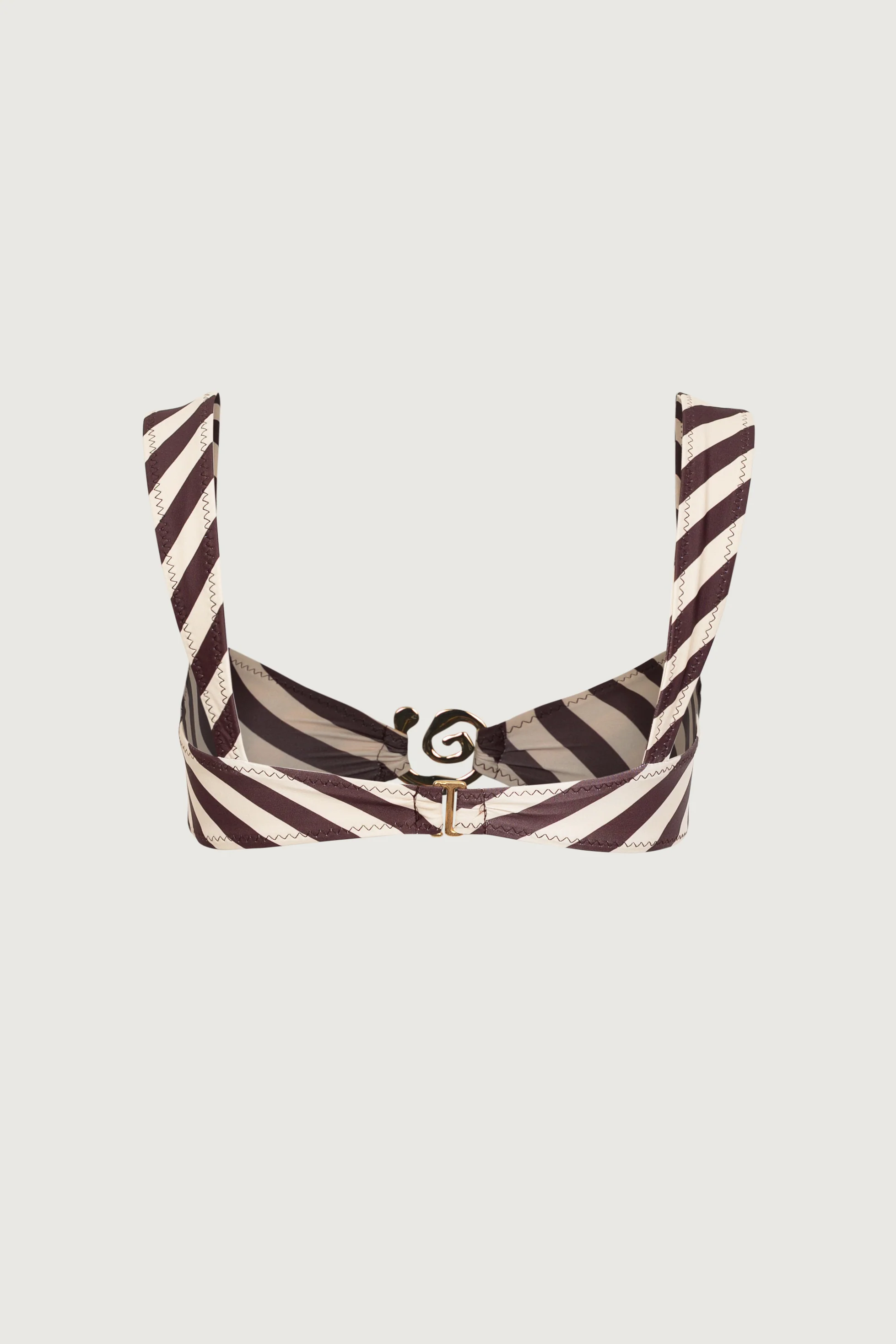 Spiral Bandeau Top (Brown Stripe) - luluinthesky