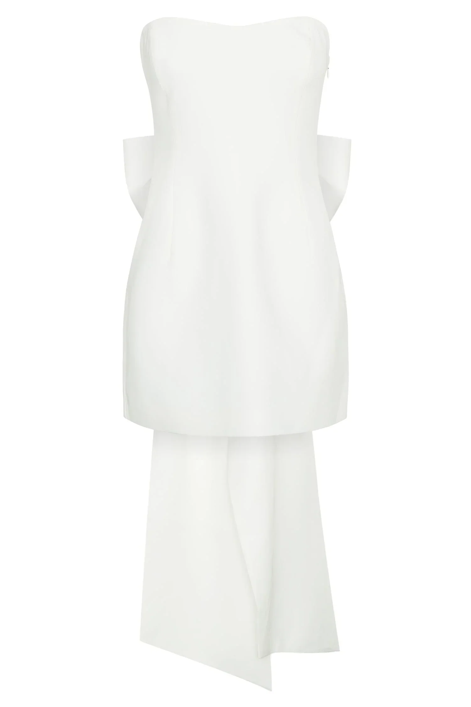 Meredith Strapless Bow Mini Dress - White - luluinthesky