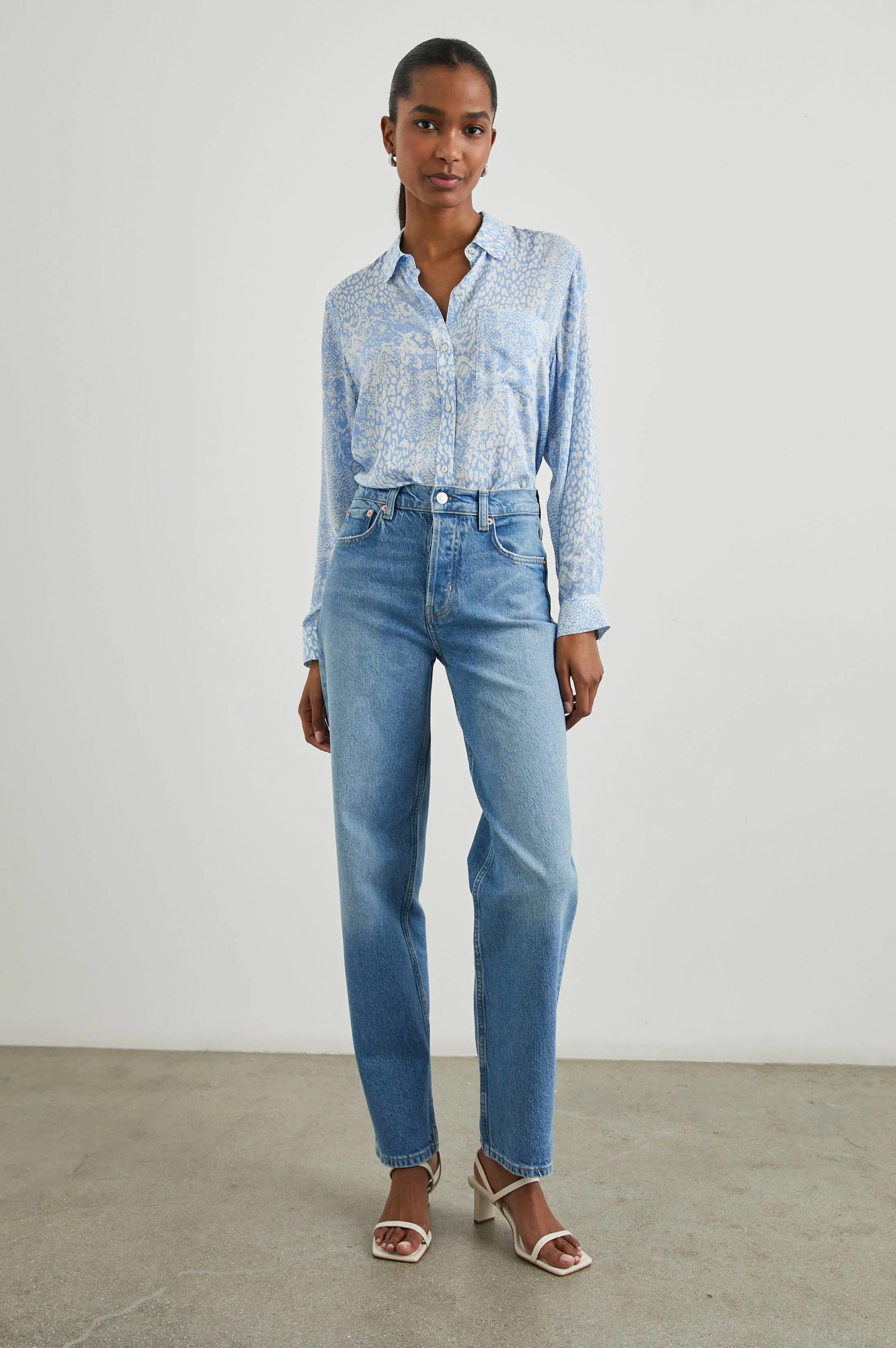 Josephine Shirt - Aqua Mixed Animals