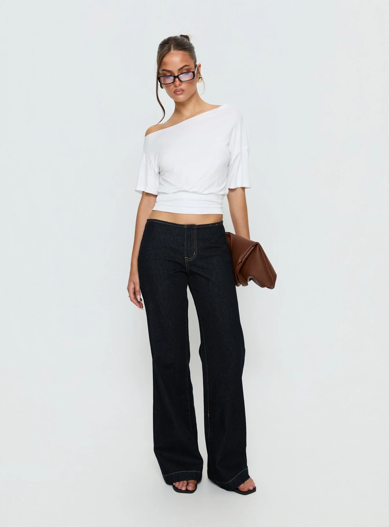 Buenos No Waist Low Rise Straight Leg Jeans Raw Denim