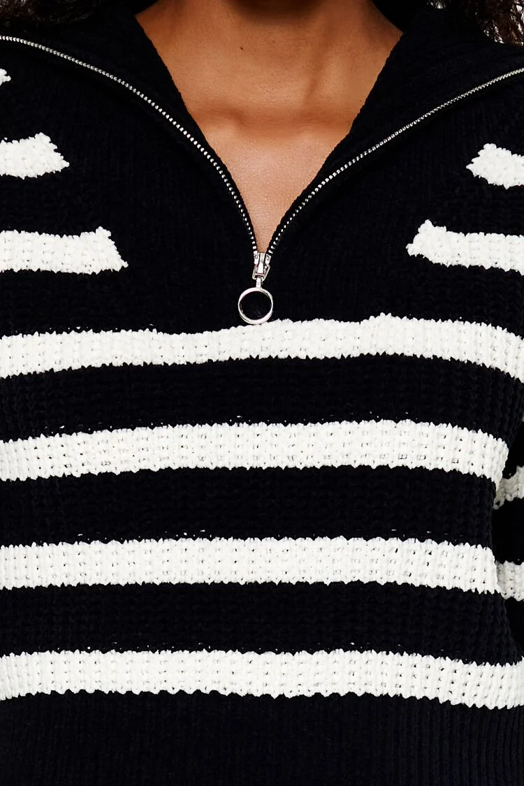 Striped Half-Zip Sweater