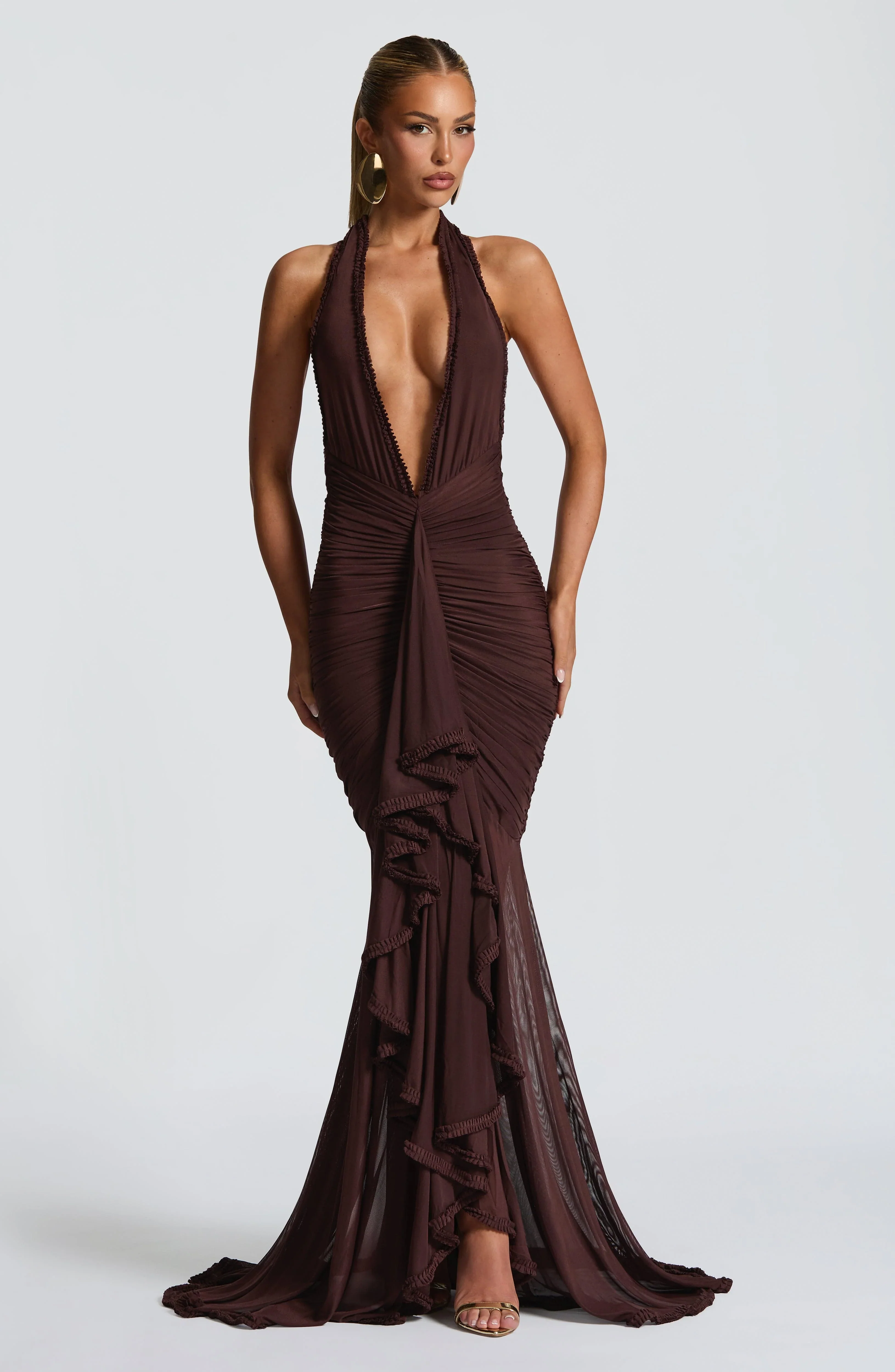 Janessa Maxi Dress - Plum Brown