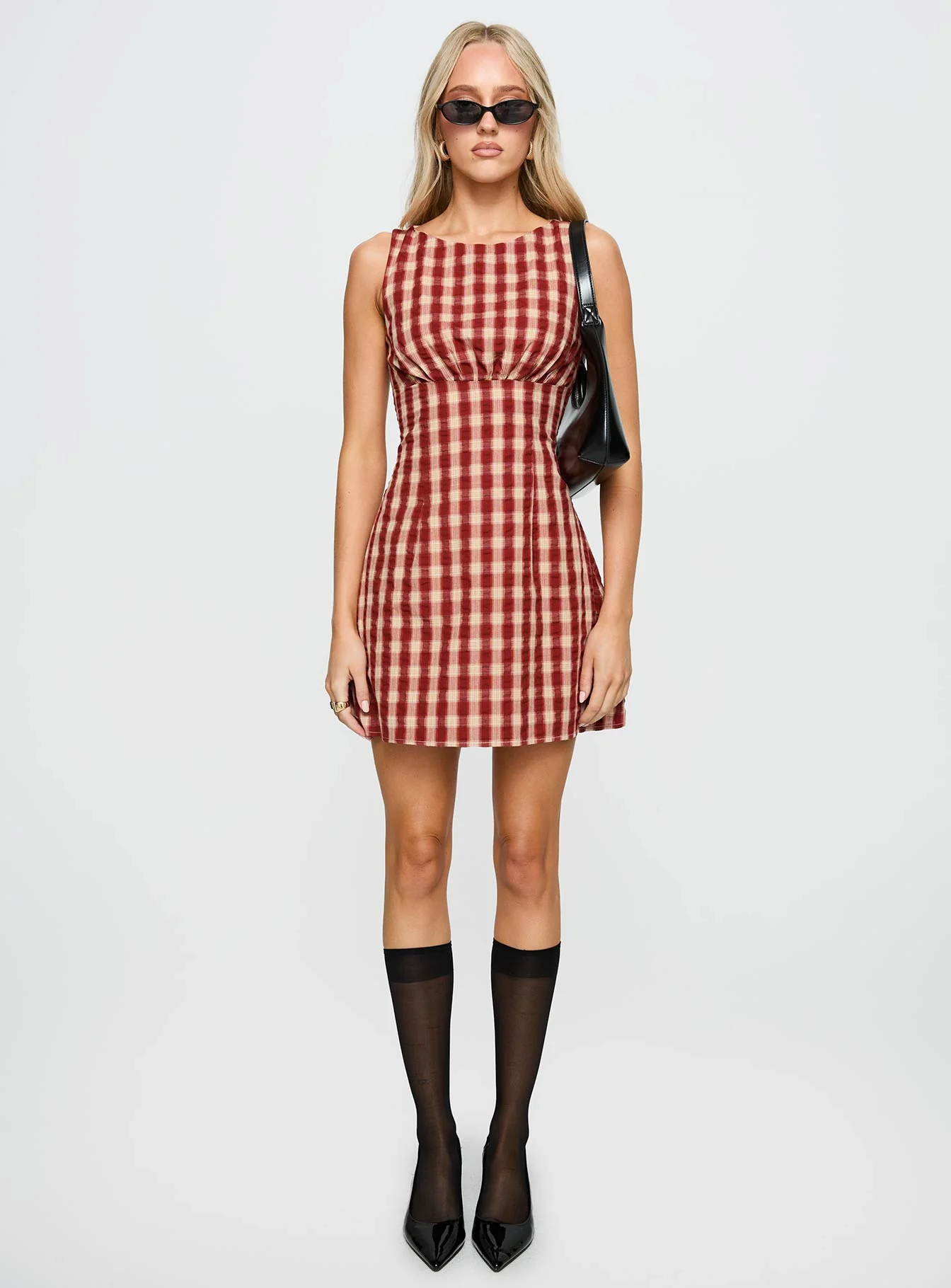 Sweet Somethings Mini Dress Red Check Tall