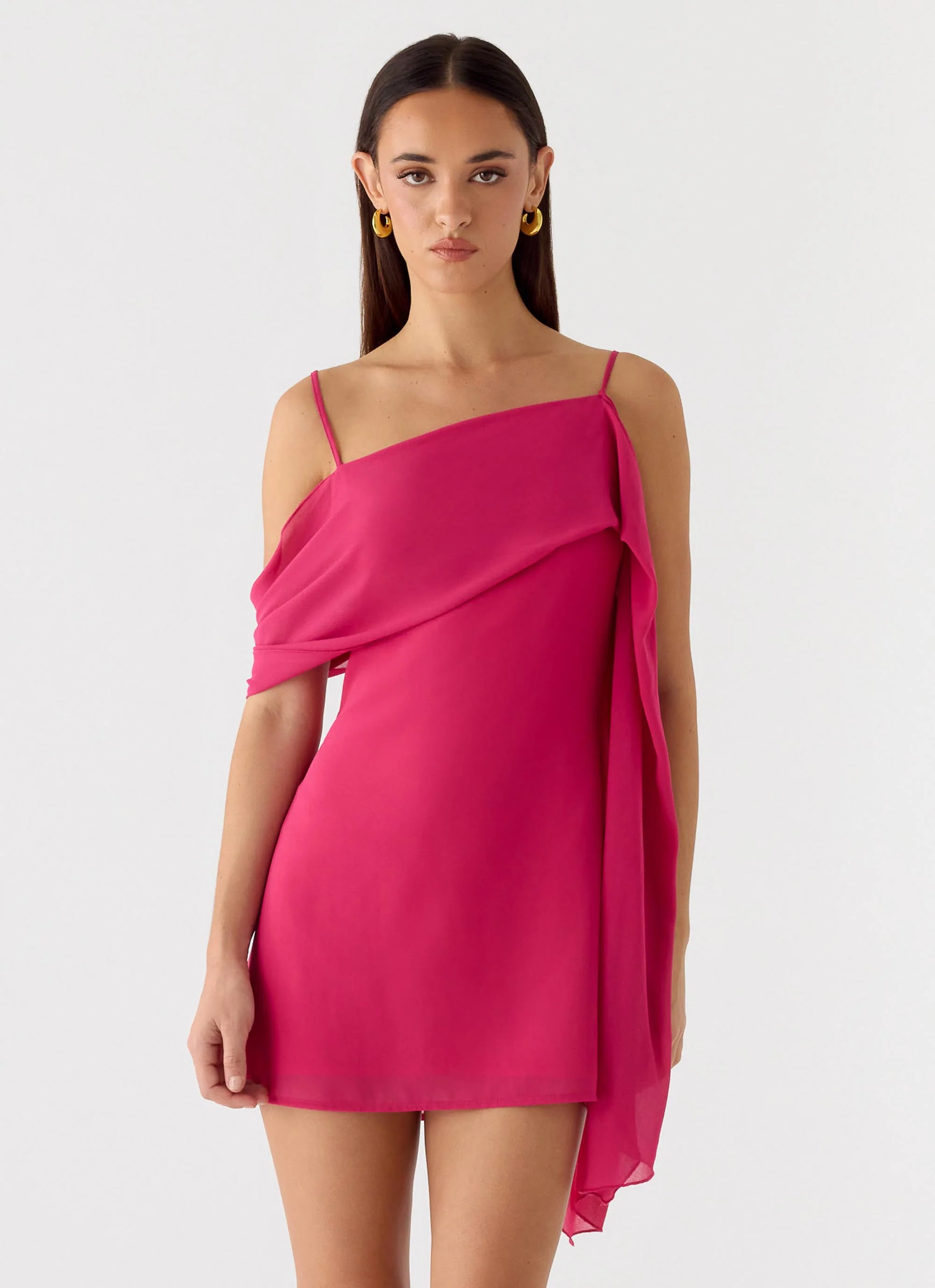 In Your Place Mini Dress - Fuchsia