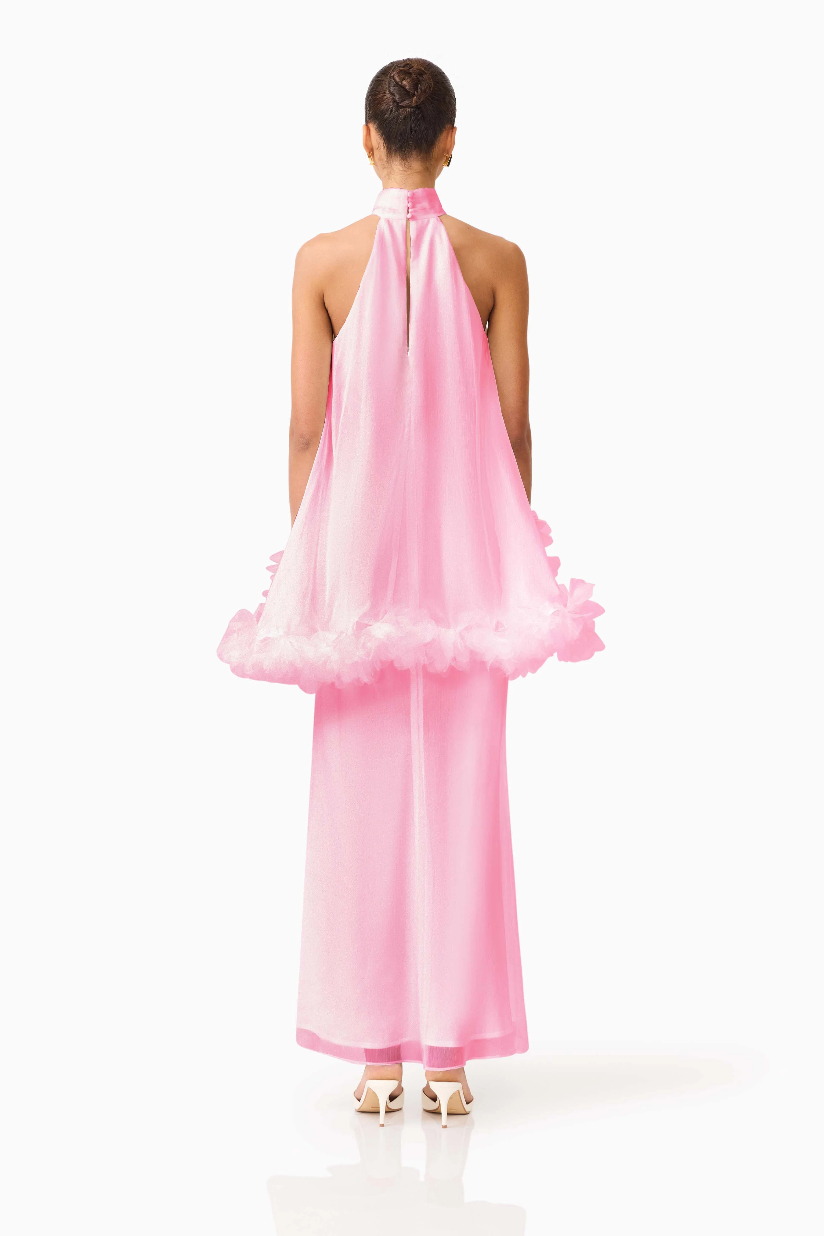 Poppy Cape Gown in Pink