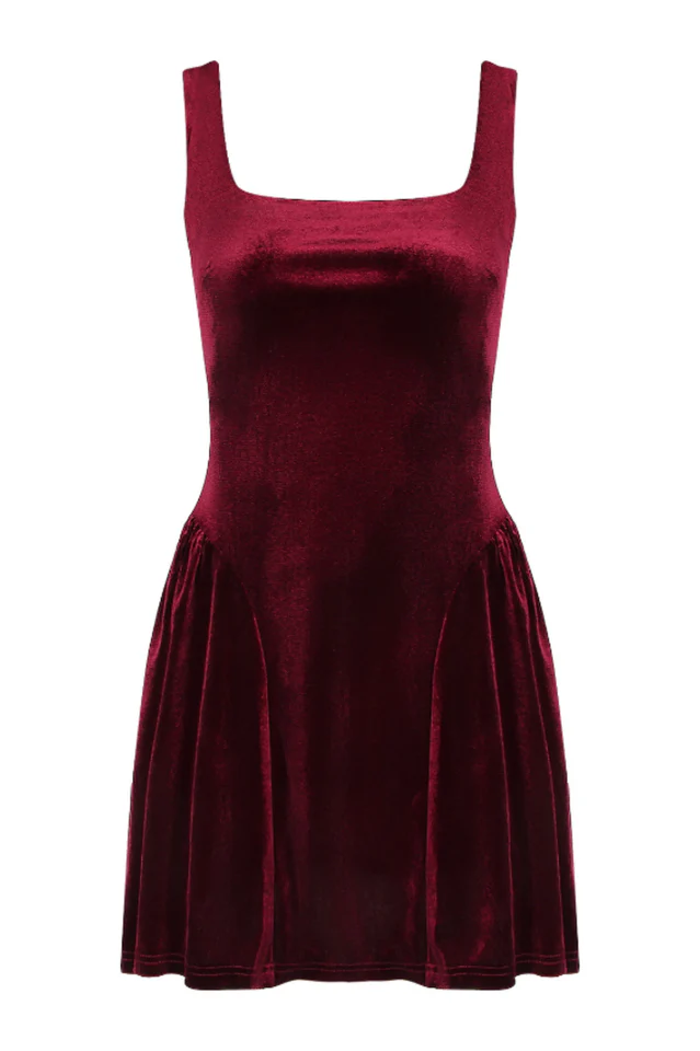 Midnight In Paris Velvet Mini Dress