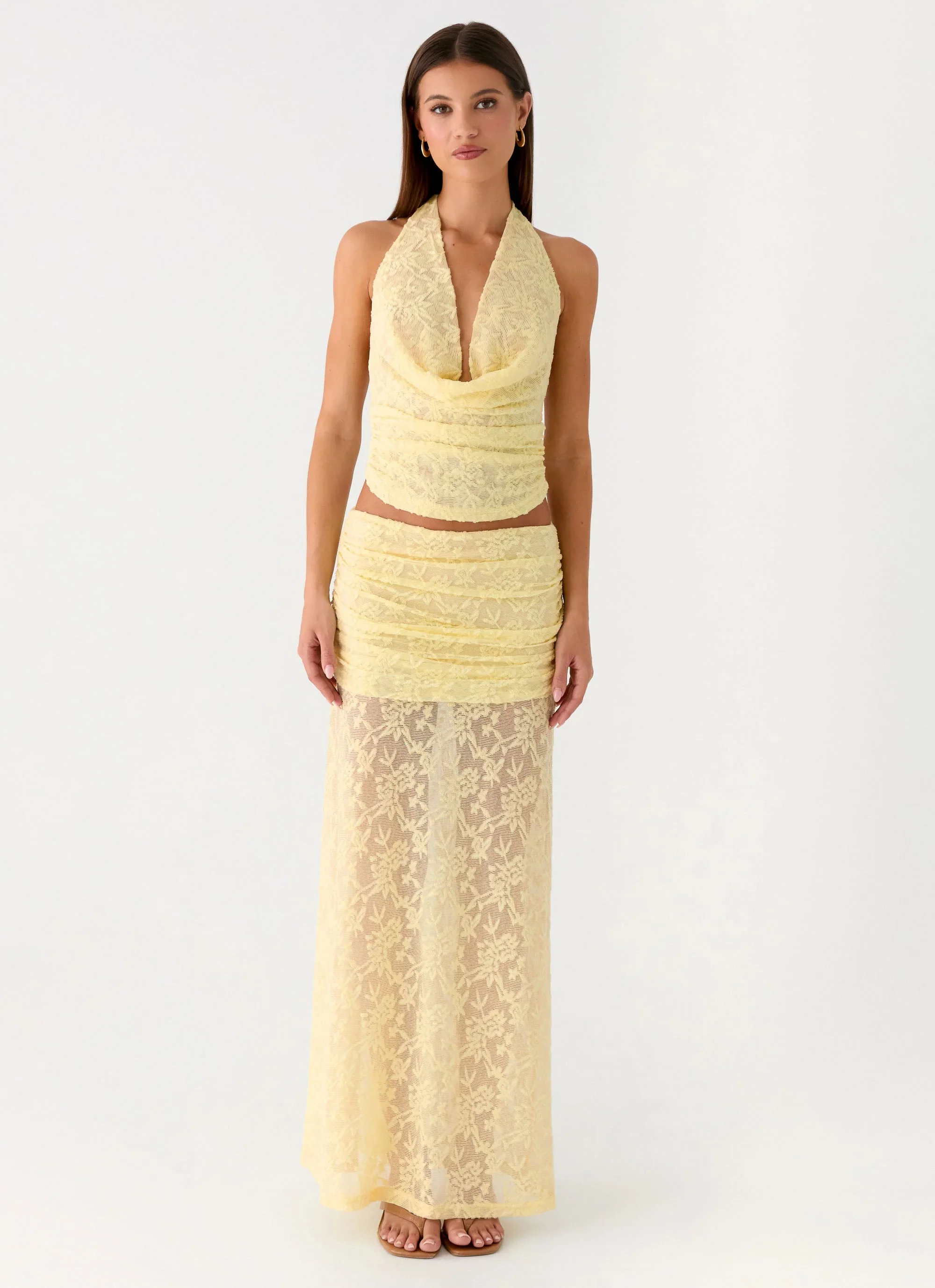 Farruko Jacquard Maxi Skirt - Butter