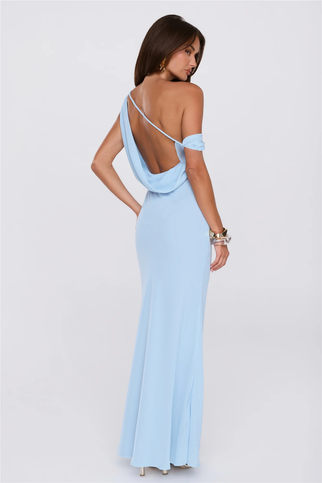 Untamed Luxe Off Shoulder Maxi Dress Blue - luluinthesky