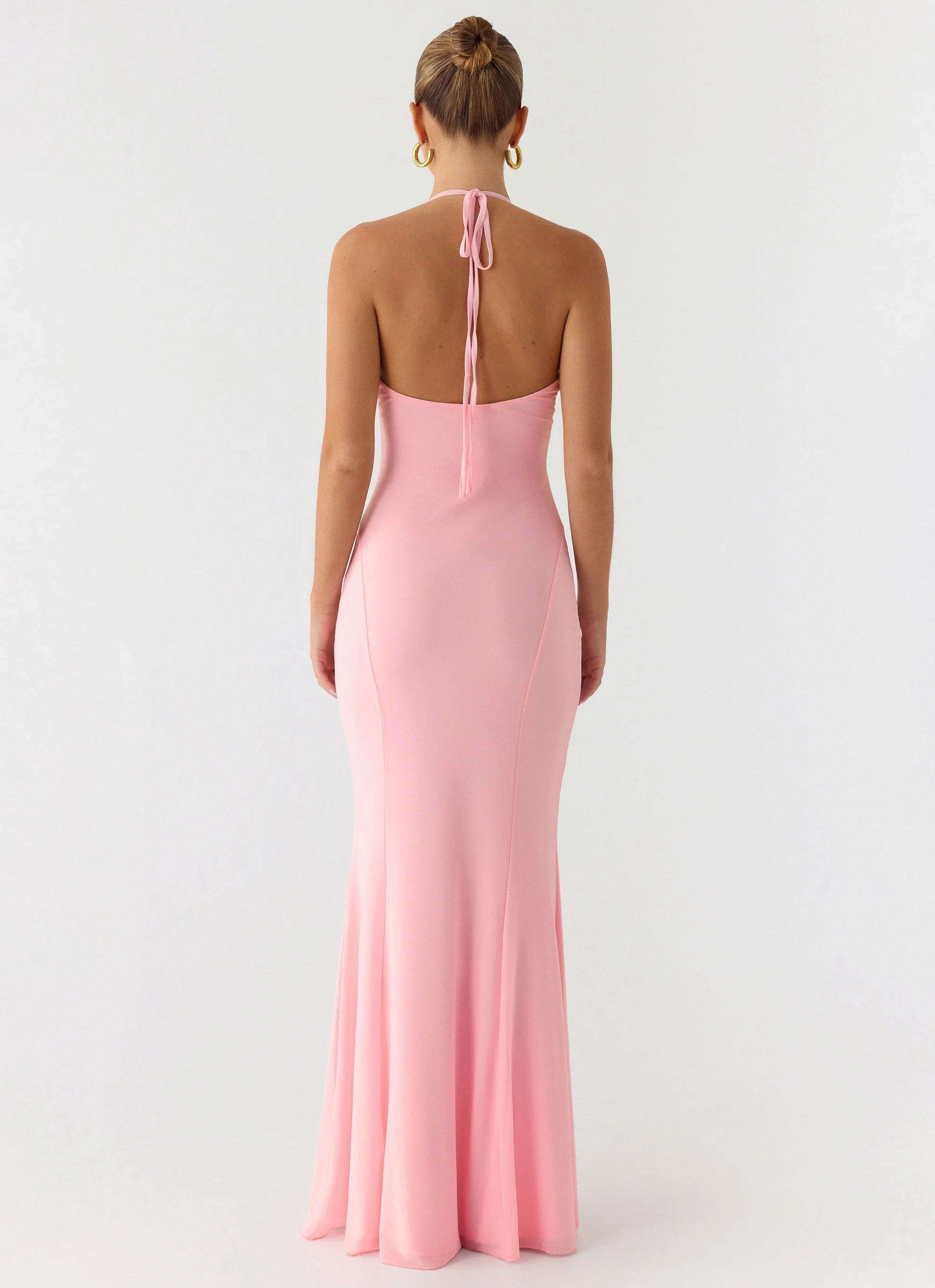 Jolin Halter Maxi Dress - Baby Pink - luluinthesky