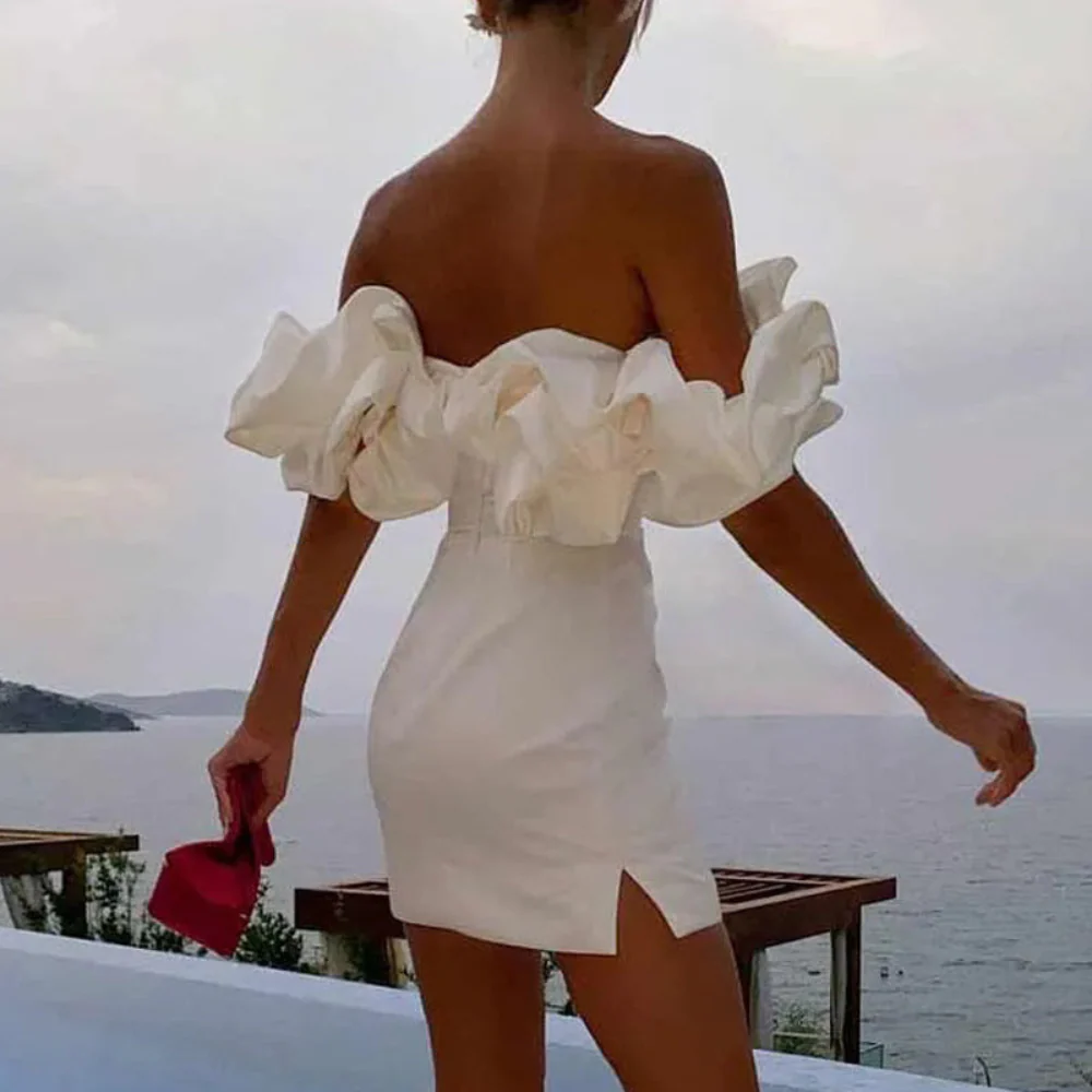 Ella  | Women Wedding Guest Ruffle Mini Dress