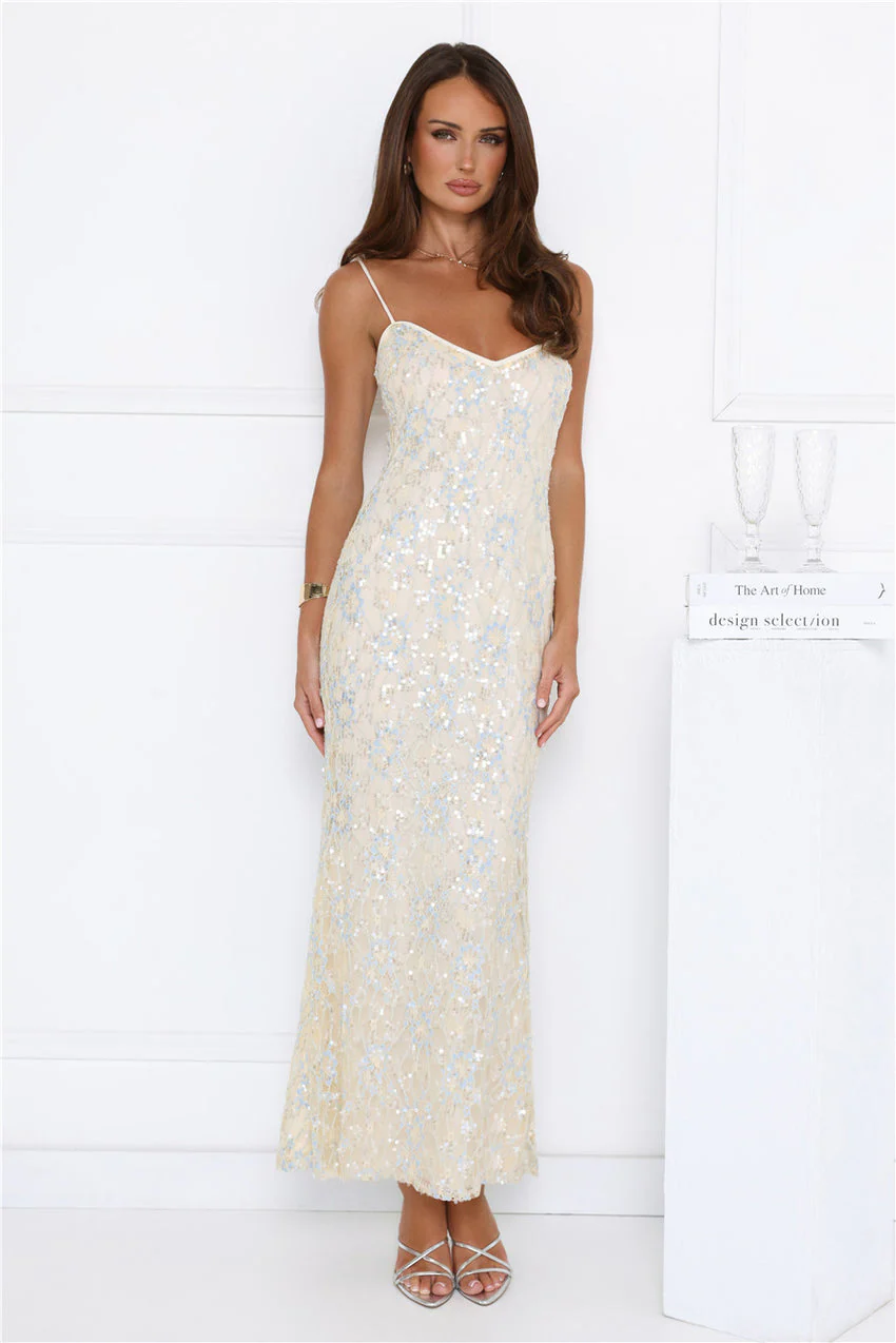 She's Always Right Lace Maxi Dress Yellow - luluinthesky