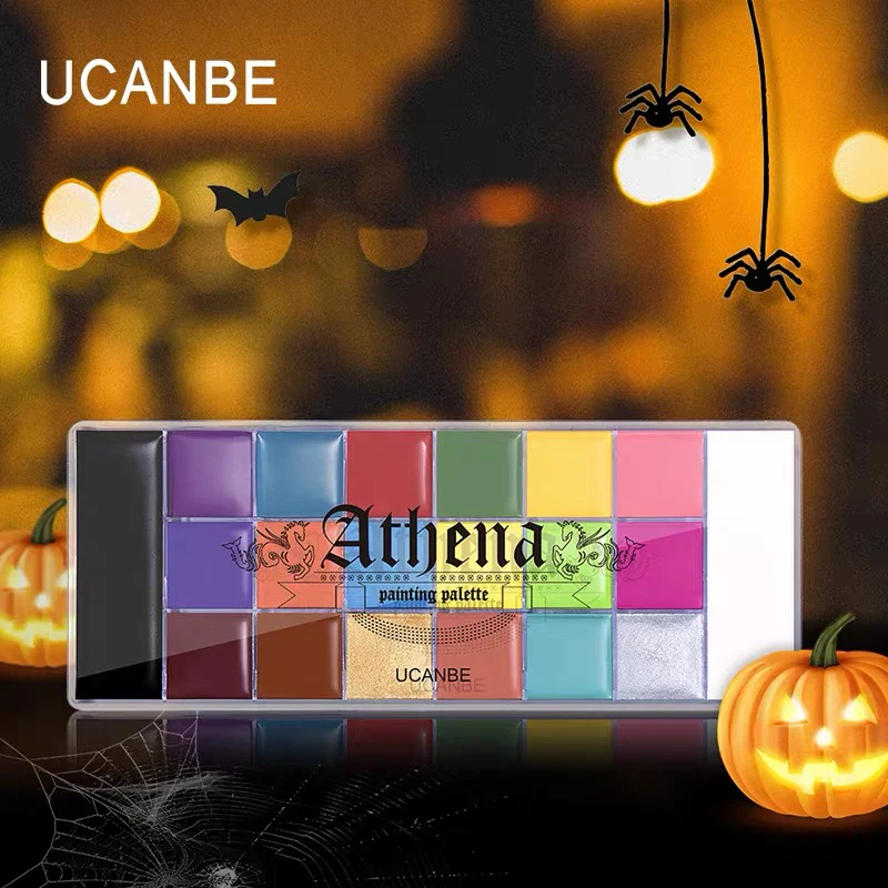 UCANBE Halloween Face Paint Palette – 20 Color Professional Body & Face Paint Makeup Kit for Costume, Cosplay & SFX