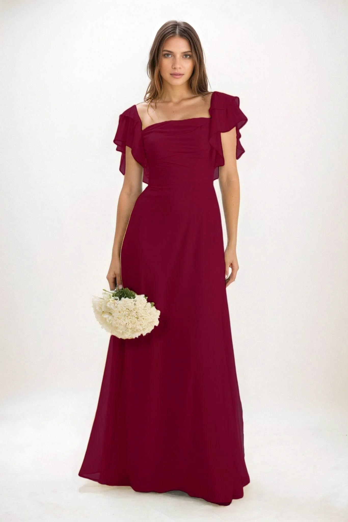 A-Line Maxi Chiffon Bridesmaid Dress CB0856