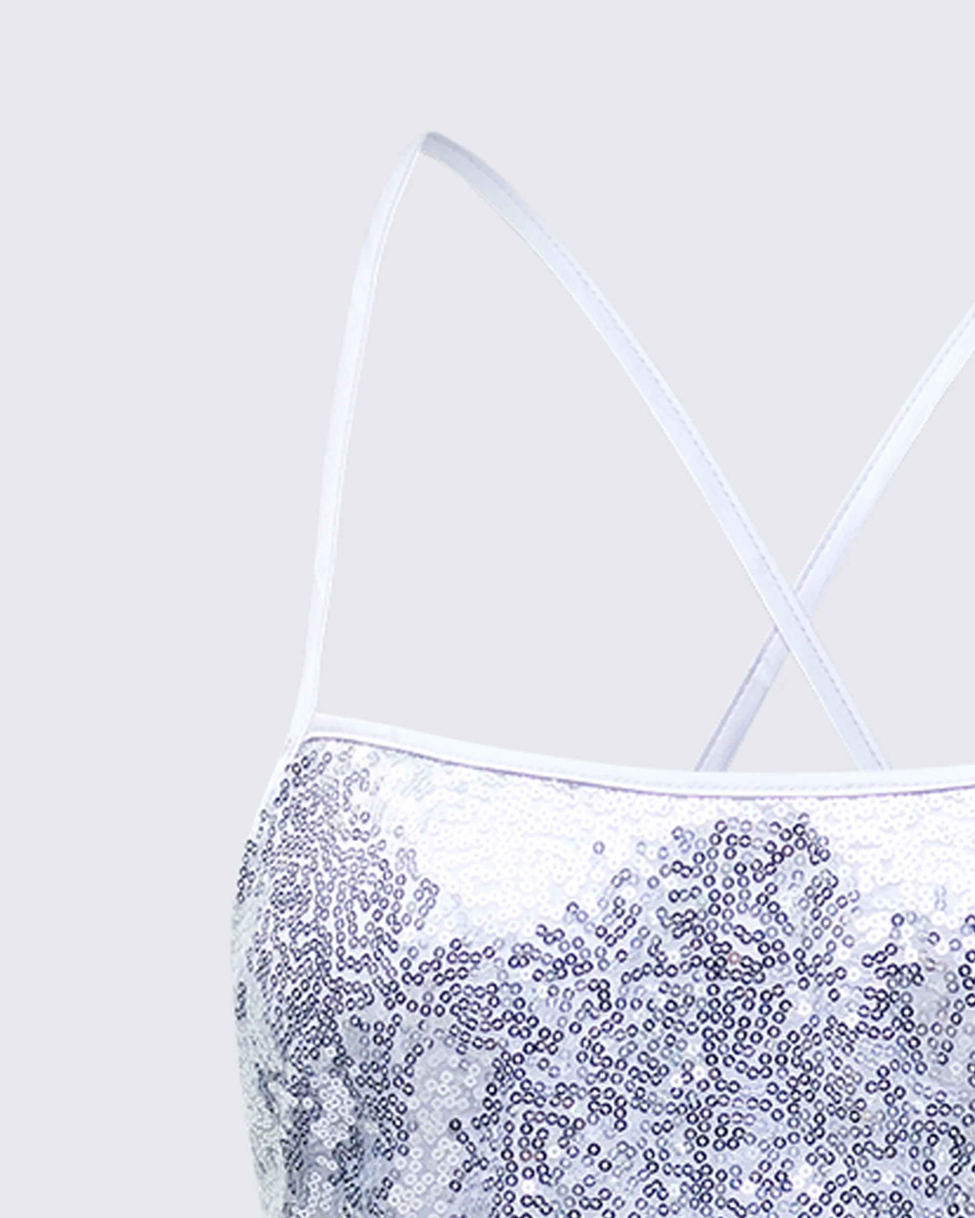 Lua Silver Sequin Cami Mini Dress