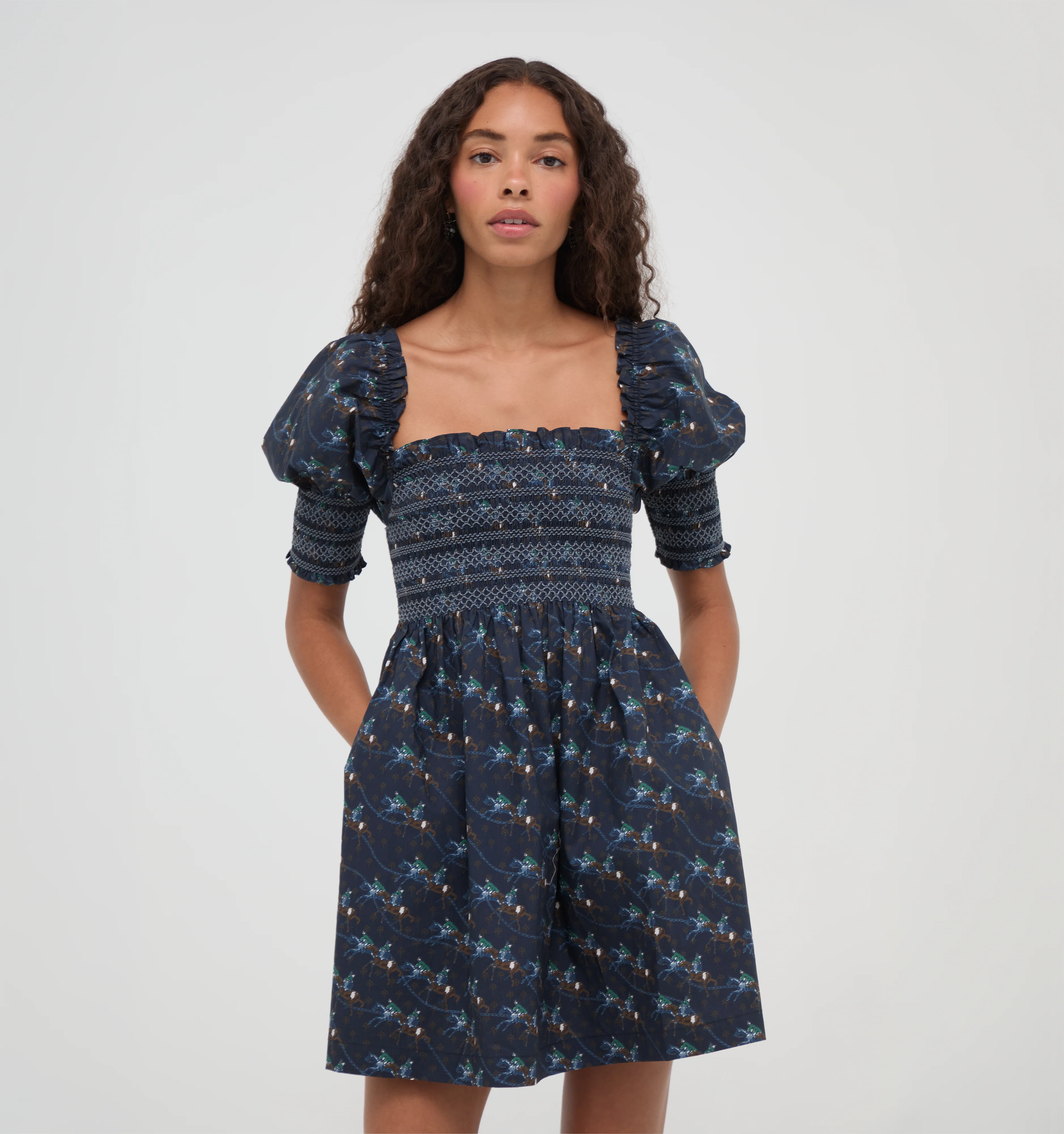 The Lila Nap Dress -  Clydesdale Canter Navy
