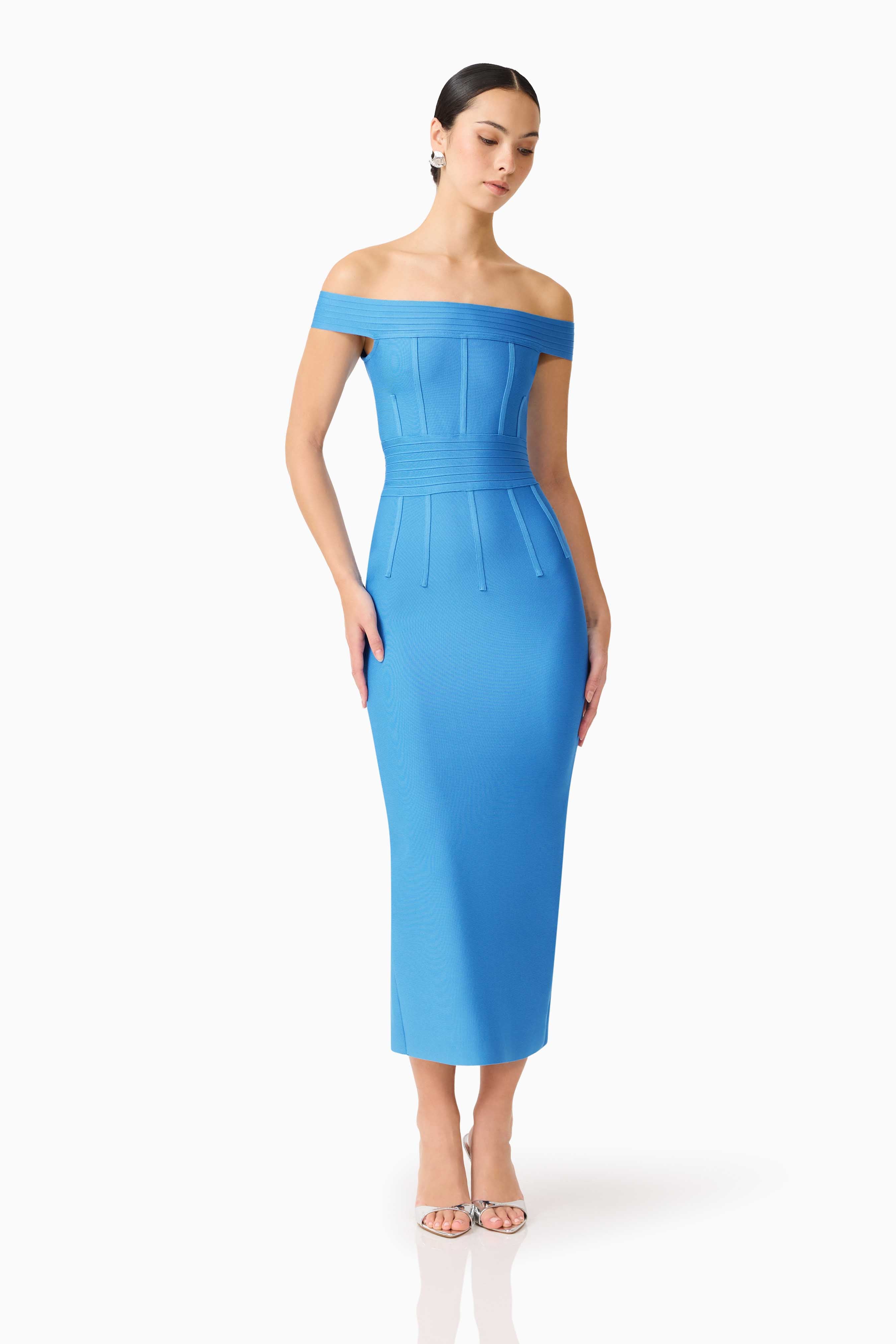 Elena Strapless Gown in Blue