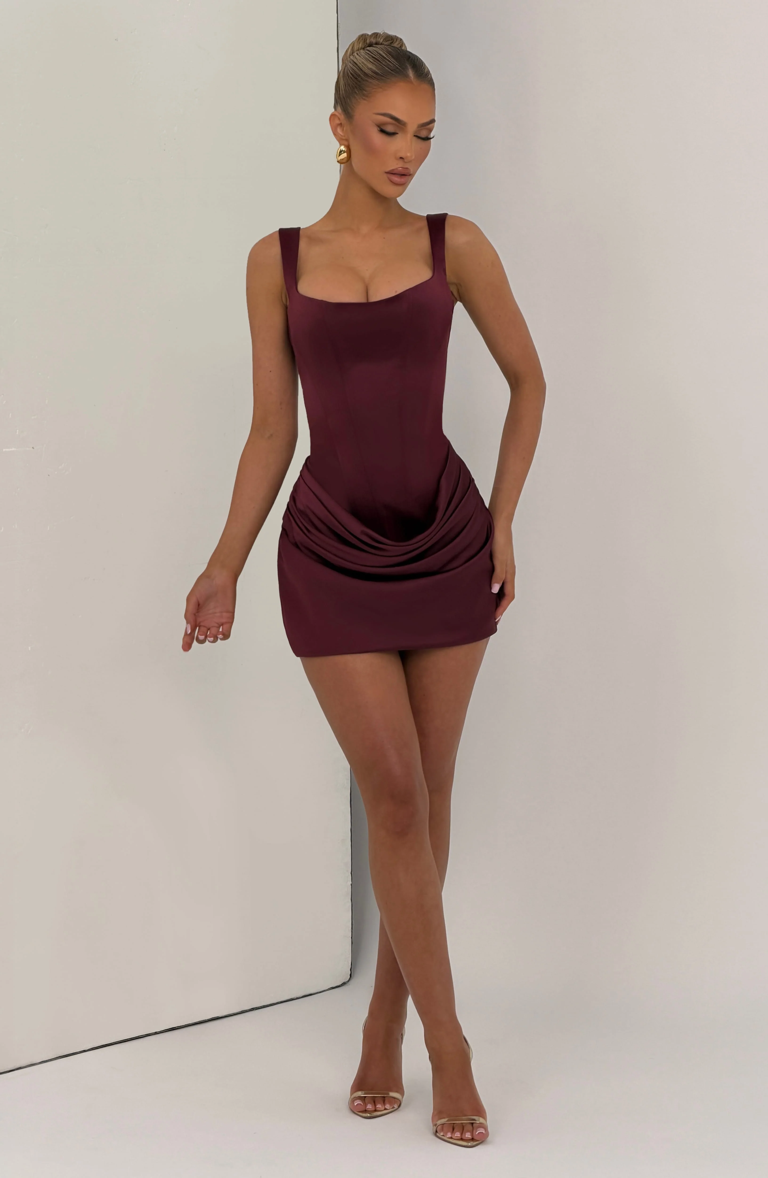 Imogen Mini Dress - Cherry Lacquer - FASHION NOB
