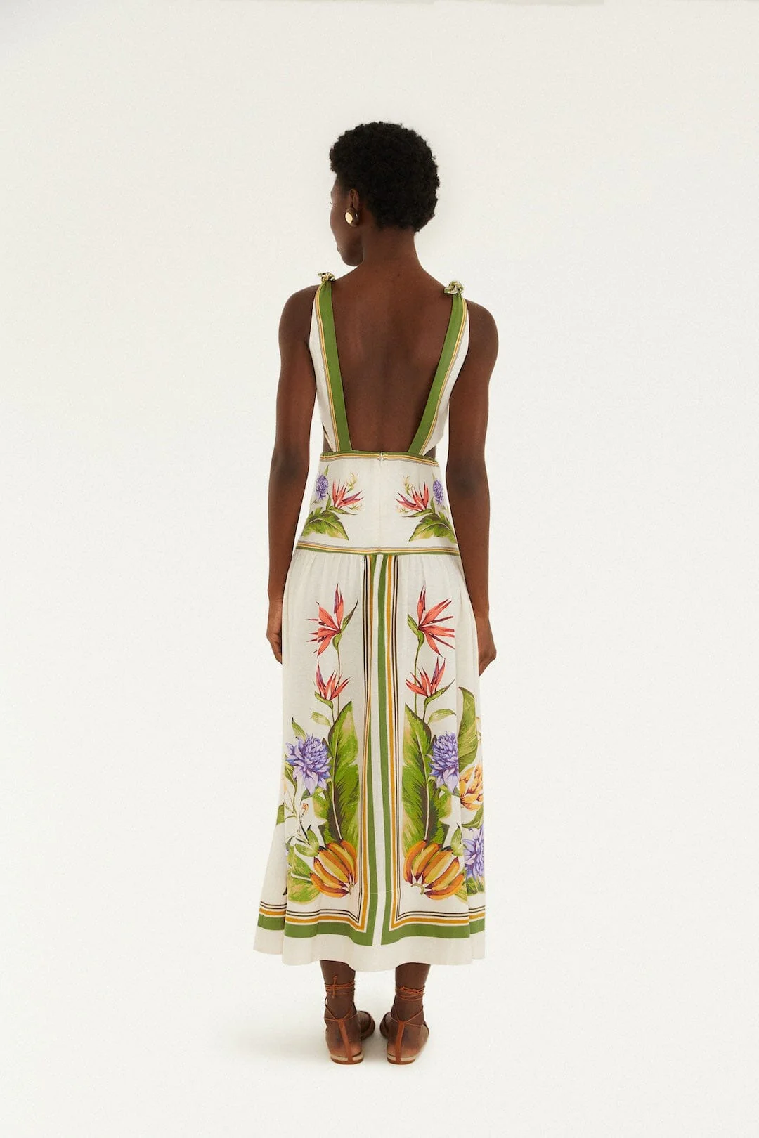 Sand Tropical Scarf Maxi Dress