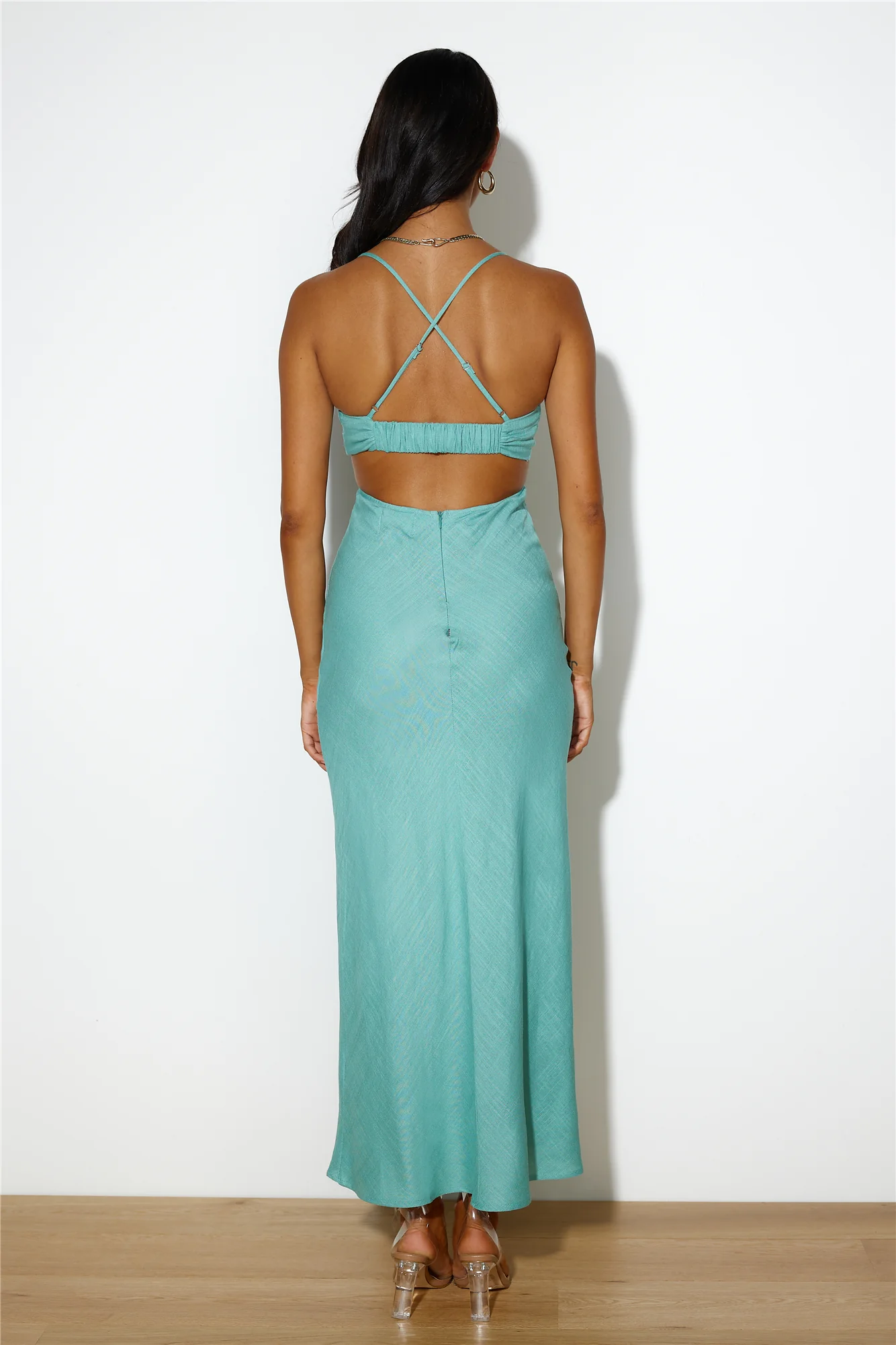 Fancy Brunch Date Midi Dress Sage
