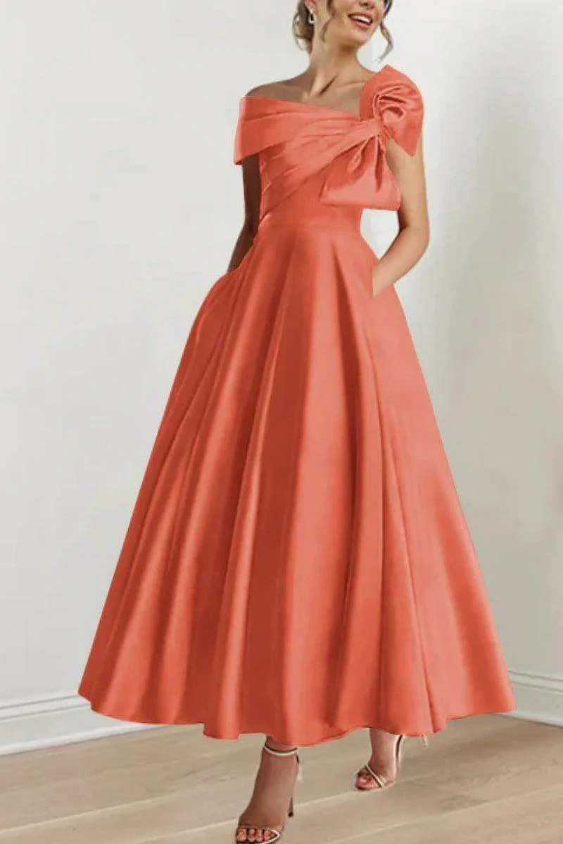 A Line Off The Shoulder Mother Dresses with Bows CM0333