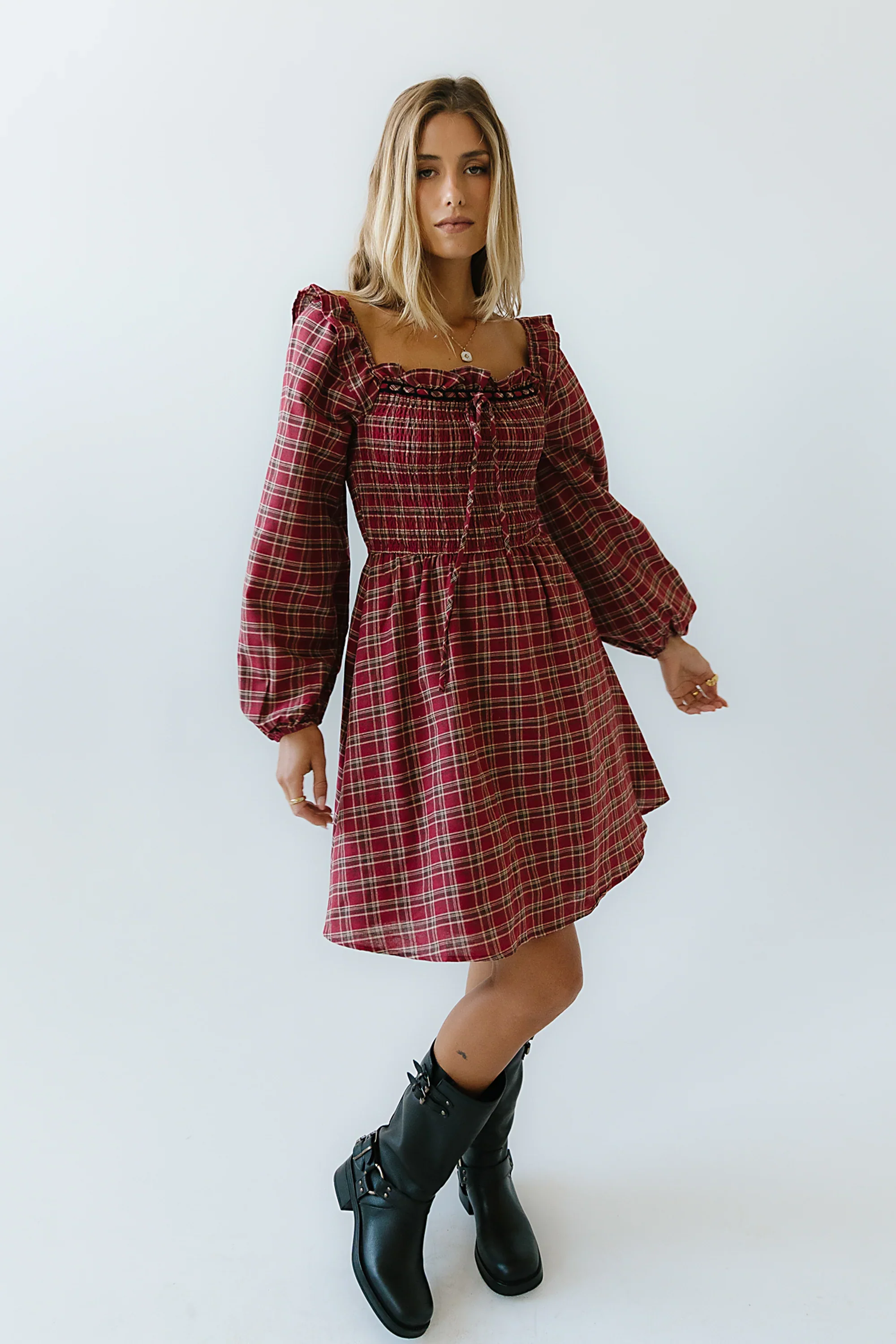 George Plaid Mini Dress