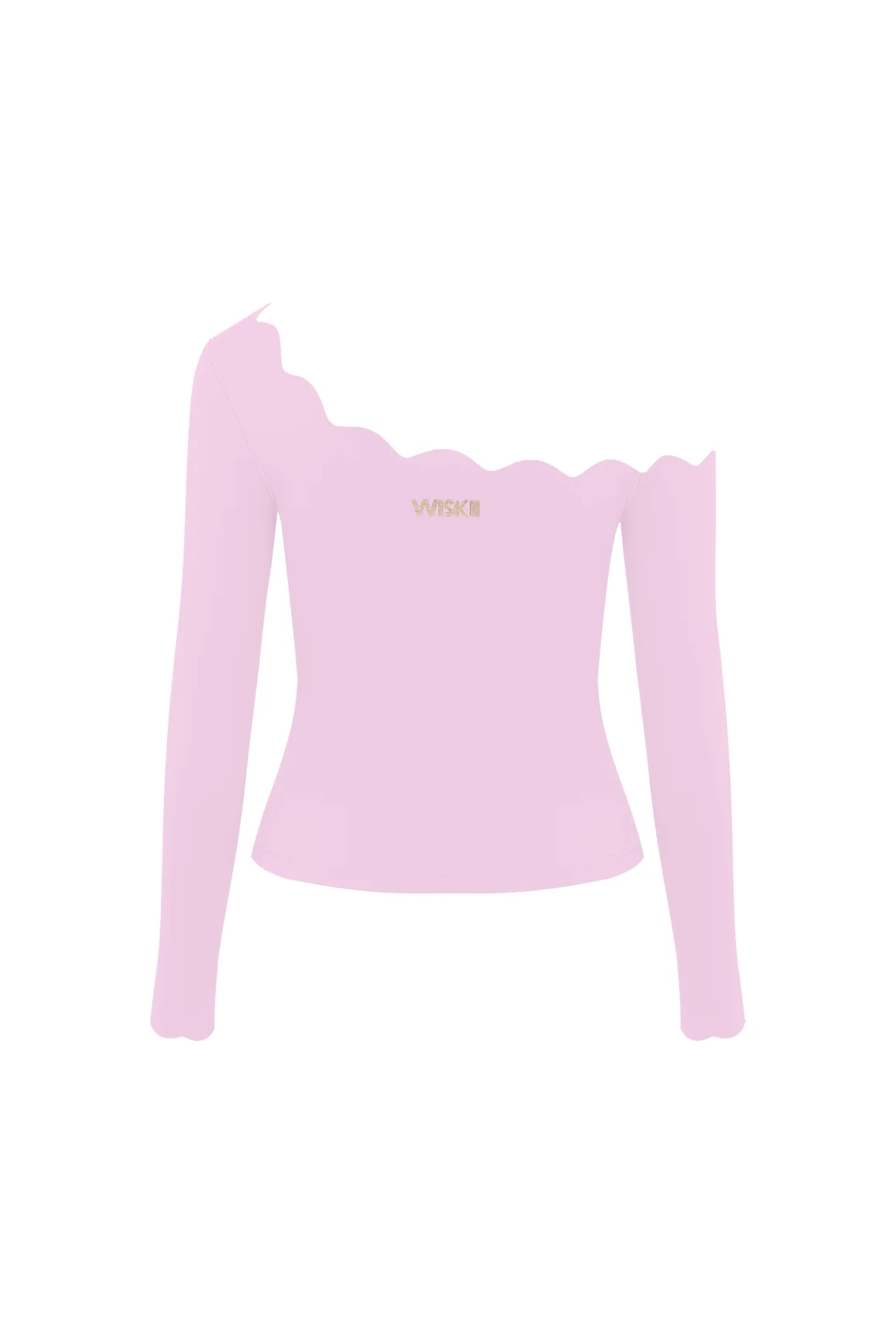 One-shoulder Scallop Long Sleeve Top
