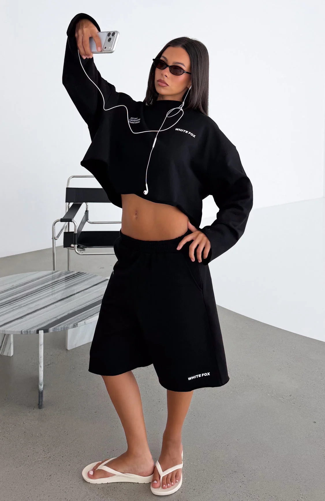 It Must Be A Sign Longline Lounge Shorts Black
