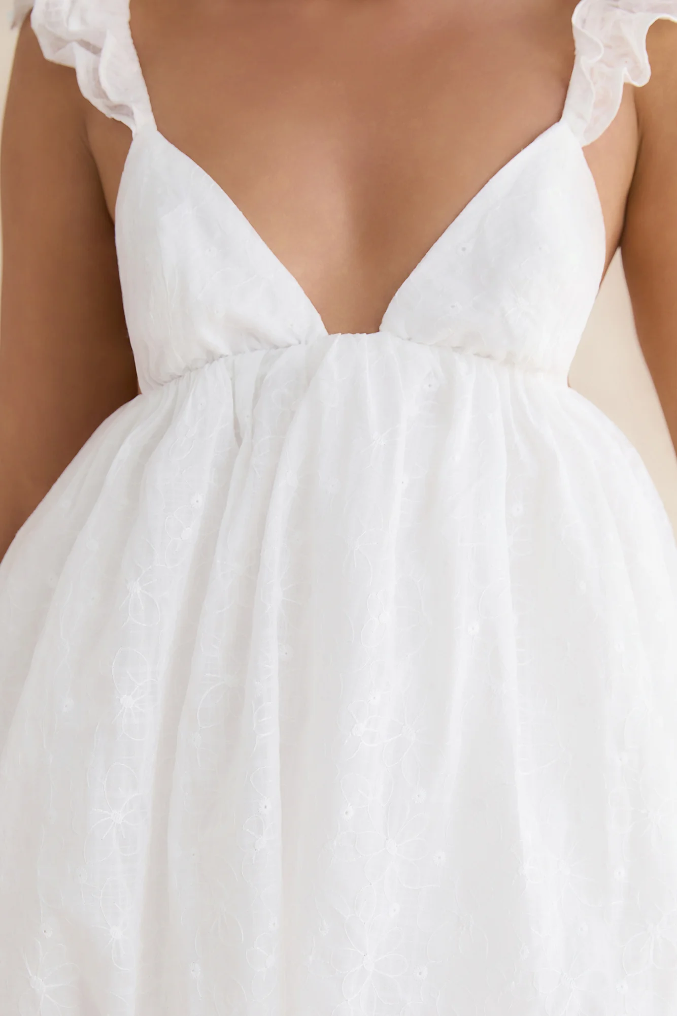 Rosette Mist Mini Dress White - luluinthesky