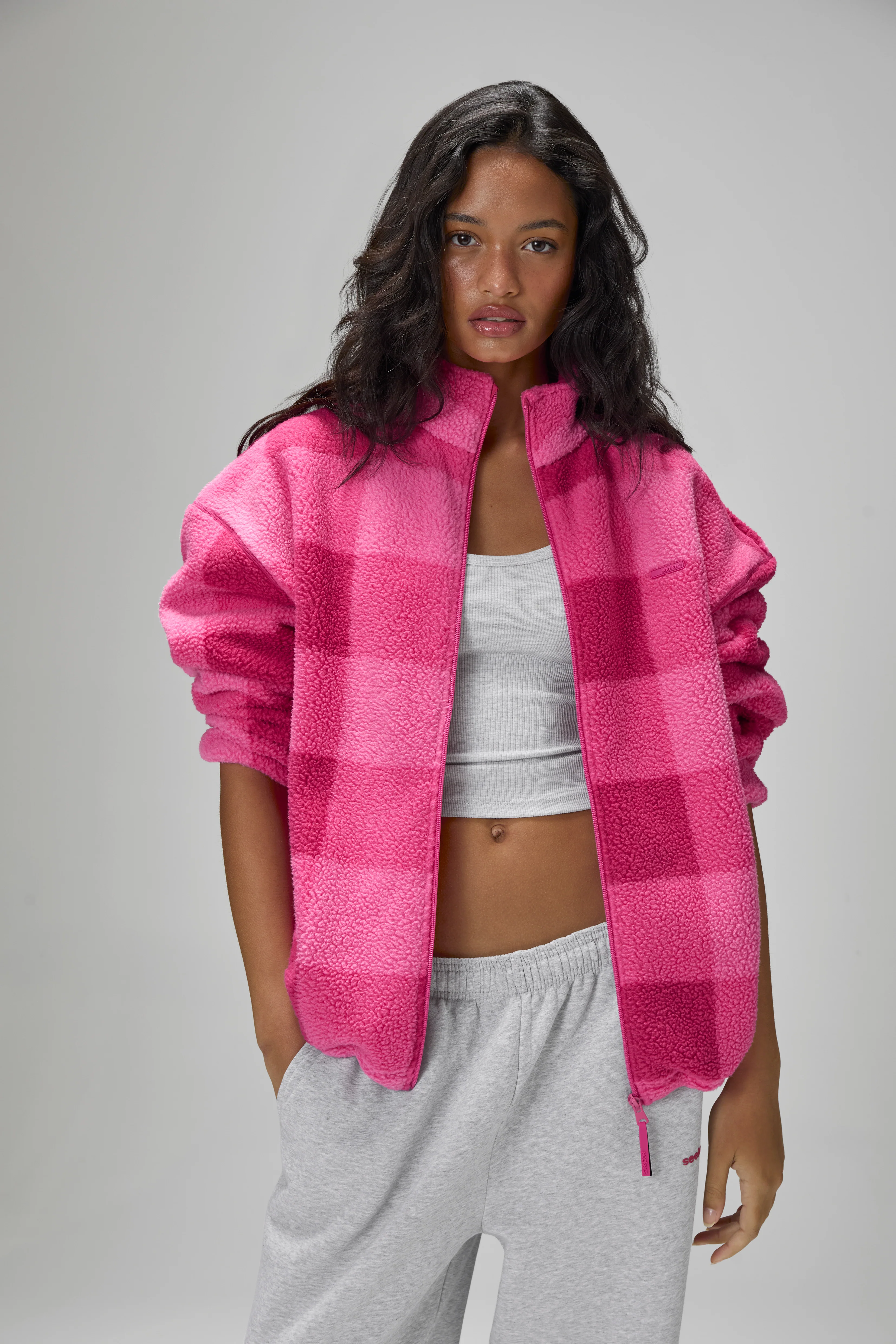 Farley Fleece in Hottest Pink