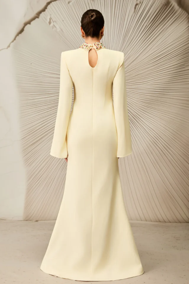 Laksha Cape Sleeve Cutout Maxi Dress