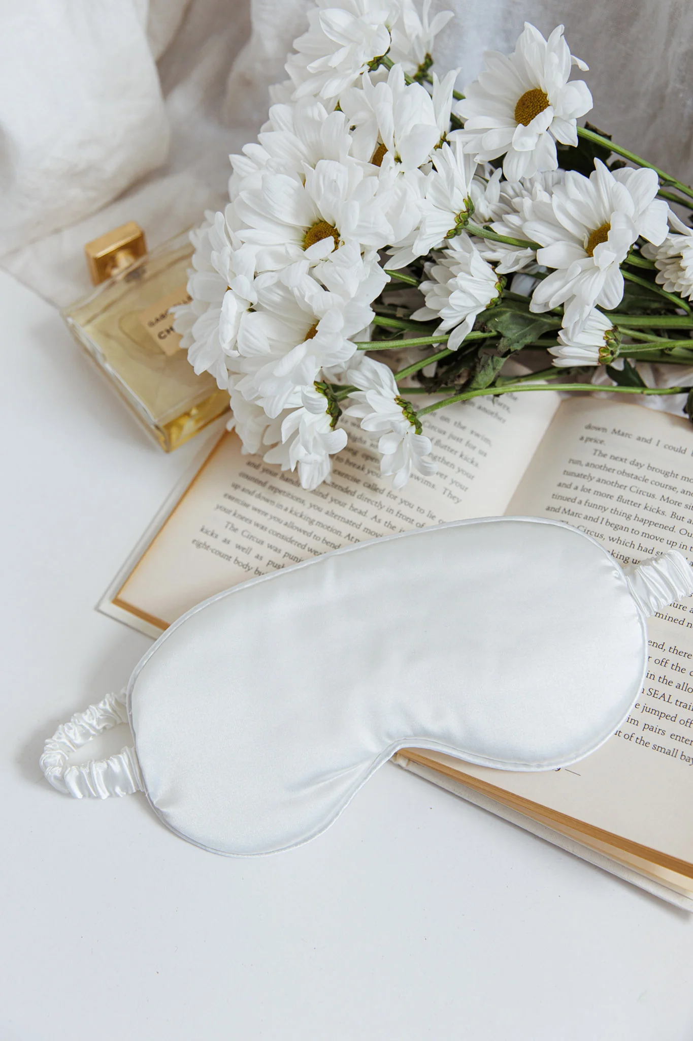 Sweet Dreams Satin Eye Mask White
