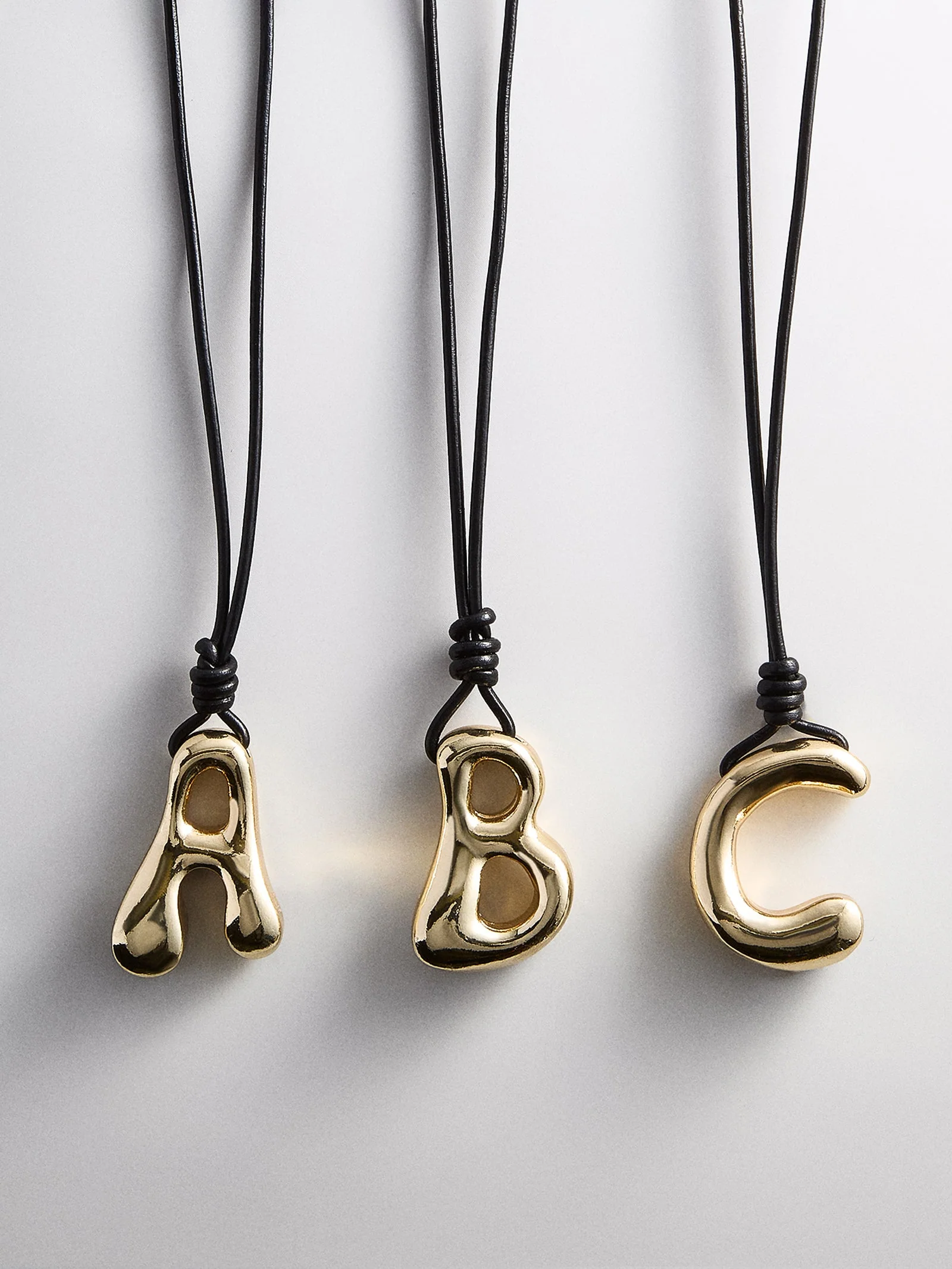 Cord Initial Necklace - Gold