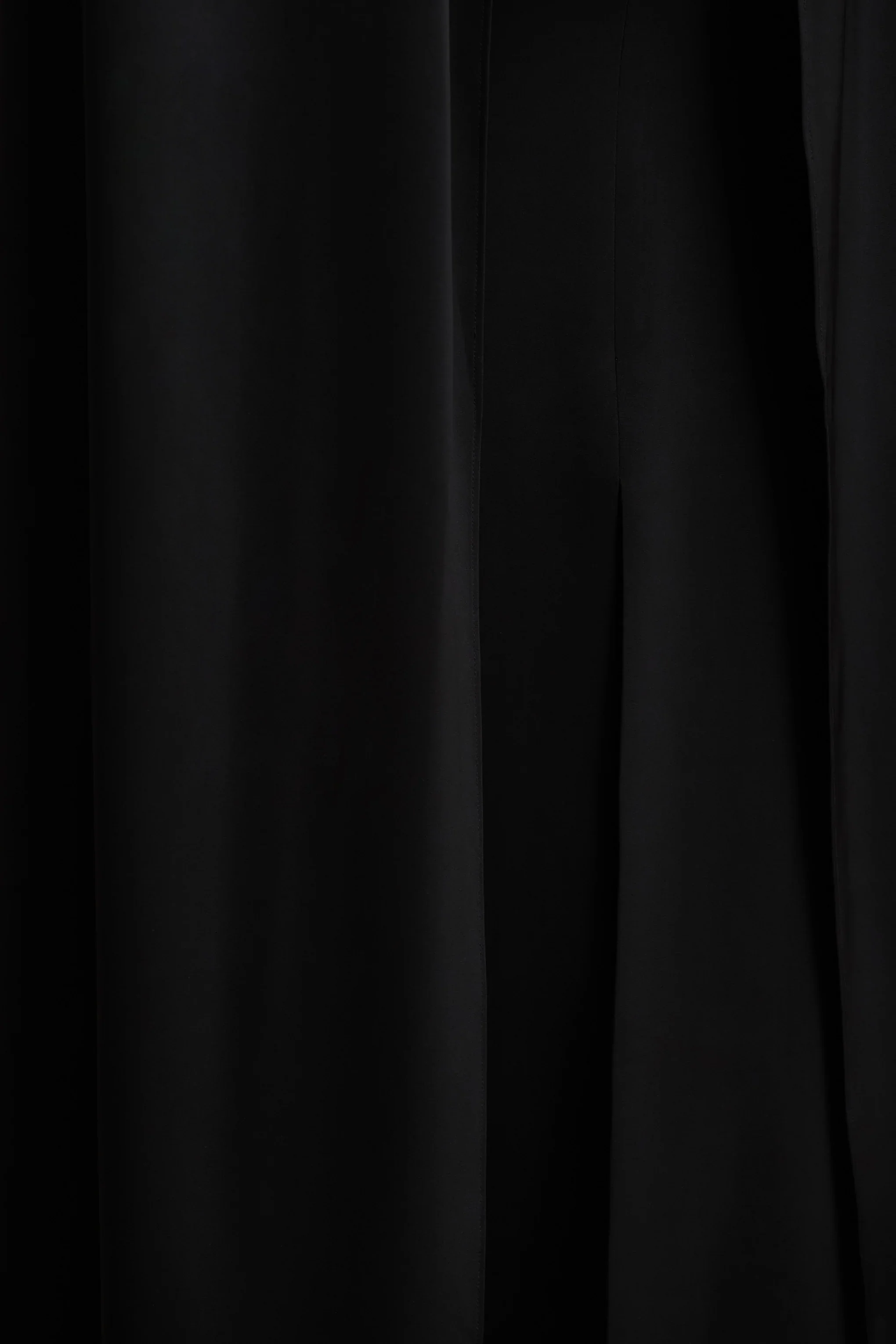 Wren | Black Satin Plunge-Neck Maxi Dress With Cape Sleeves