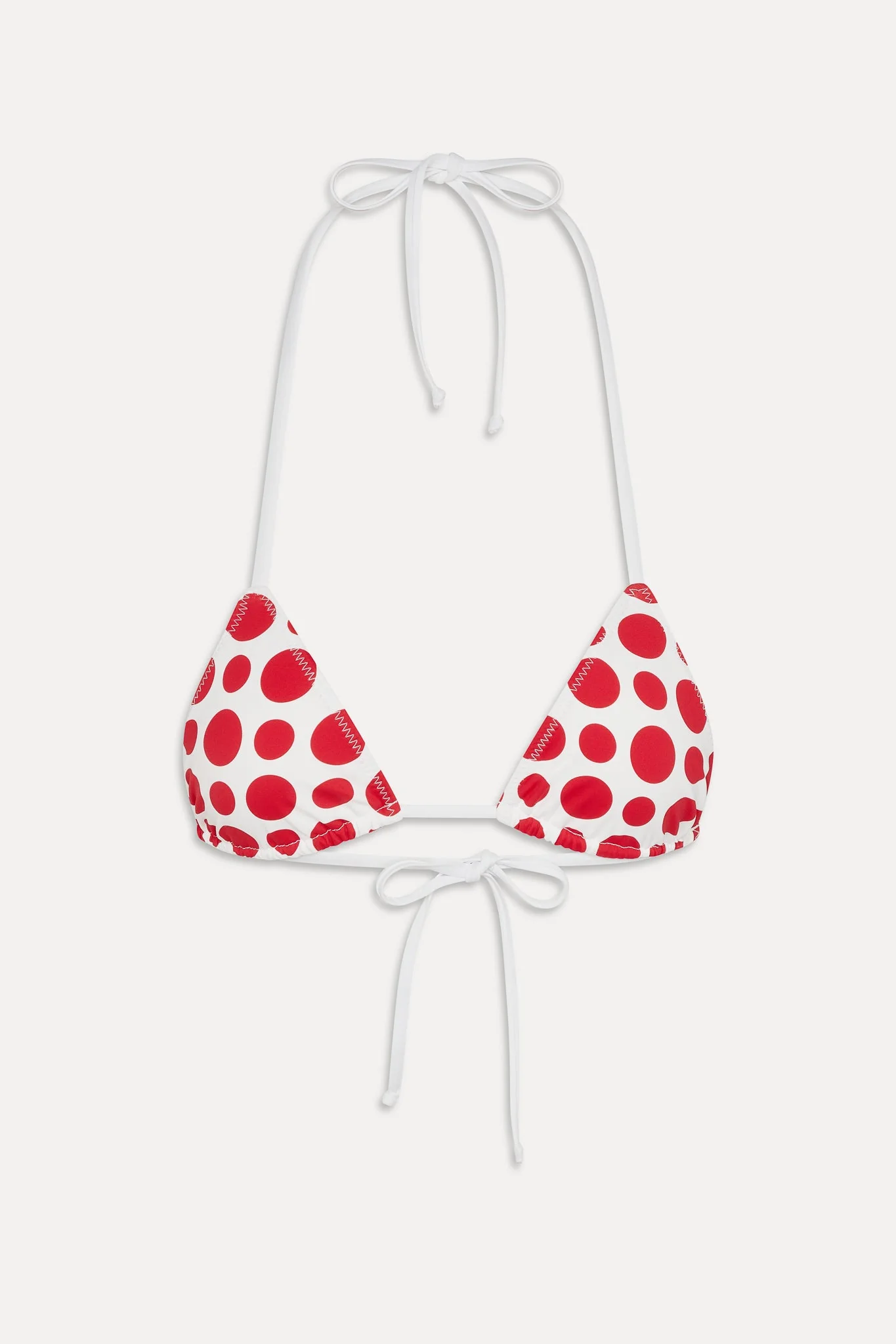 Nick Triangle Halter Bikini Top - Red Dottie