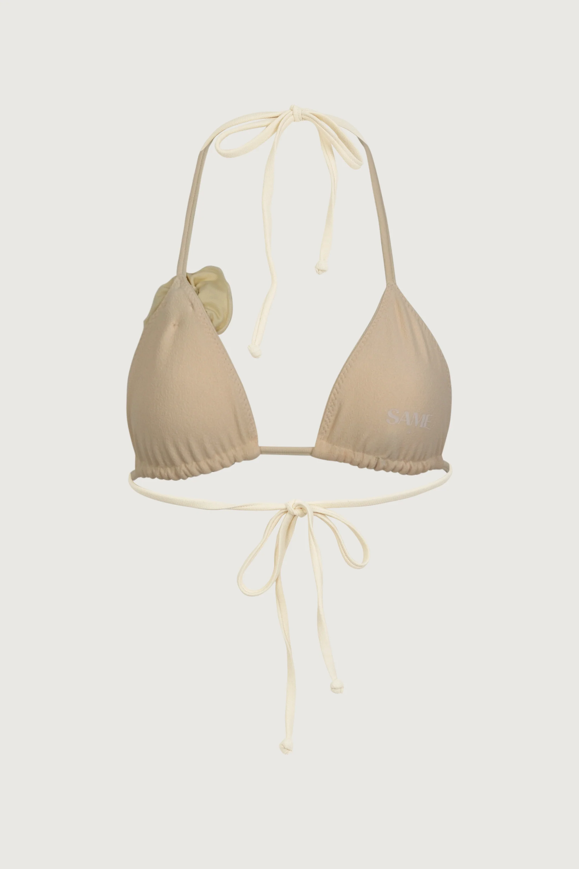 Rosette Triangle Top (Faux Suede Cream/Cream) - luluinthesky