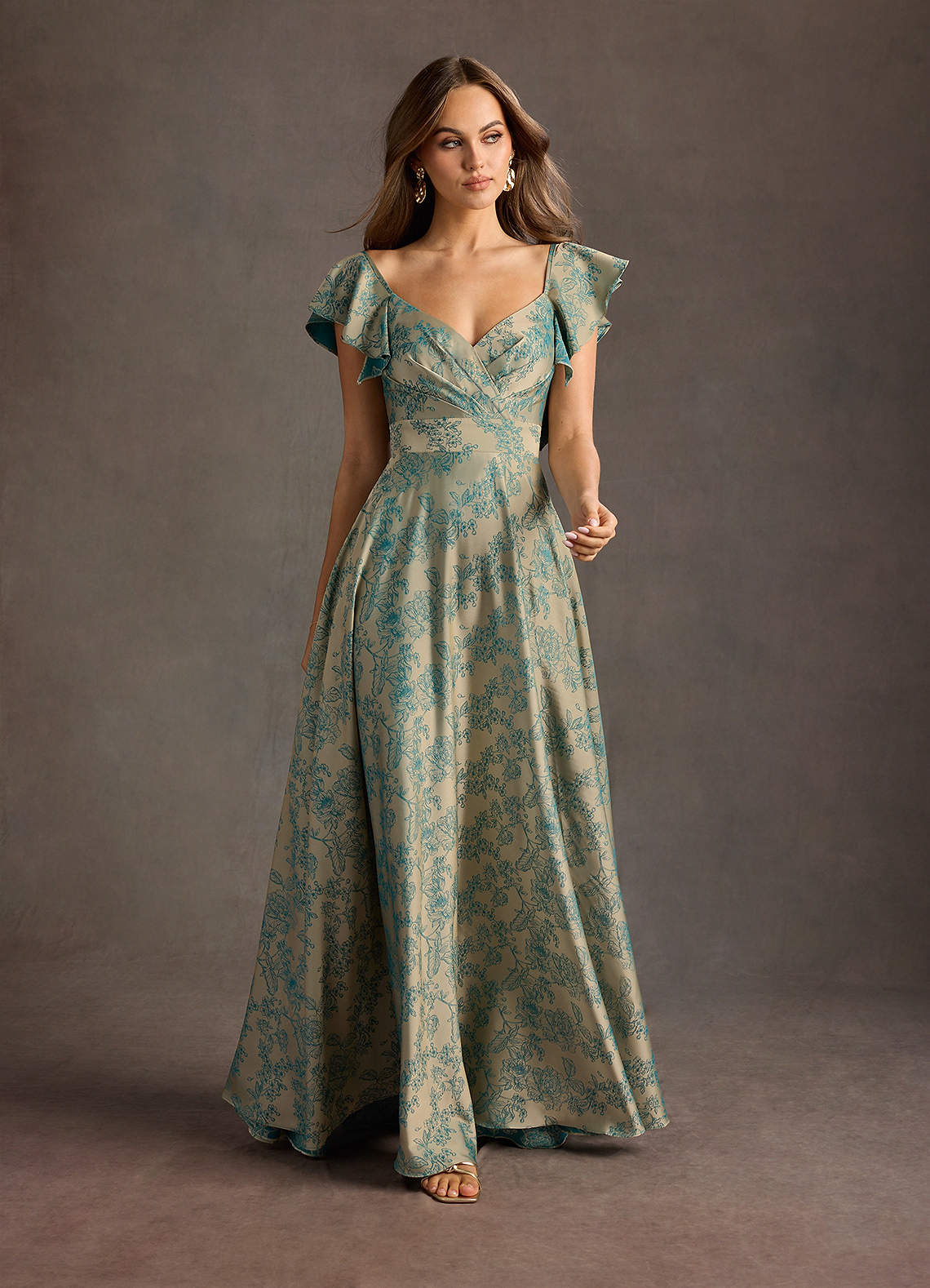 Leilani Platinum Teal Maxi Dress