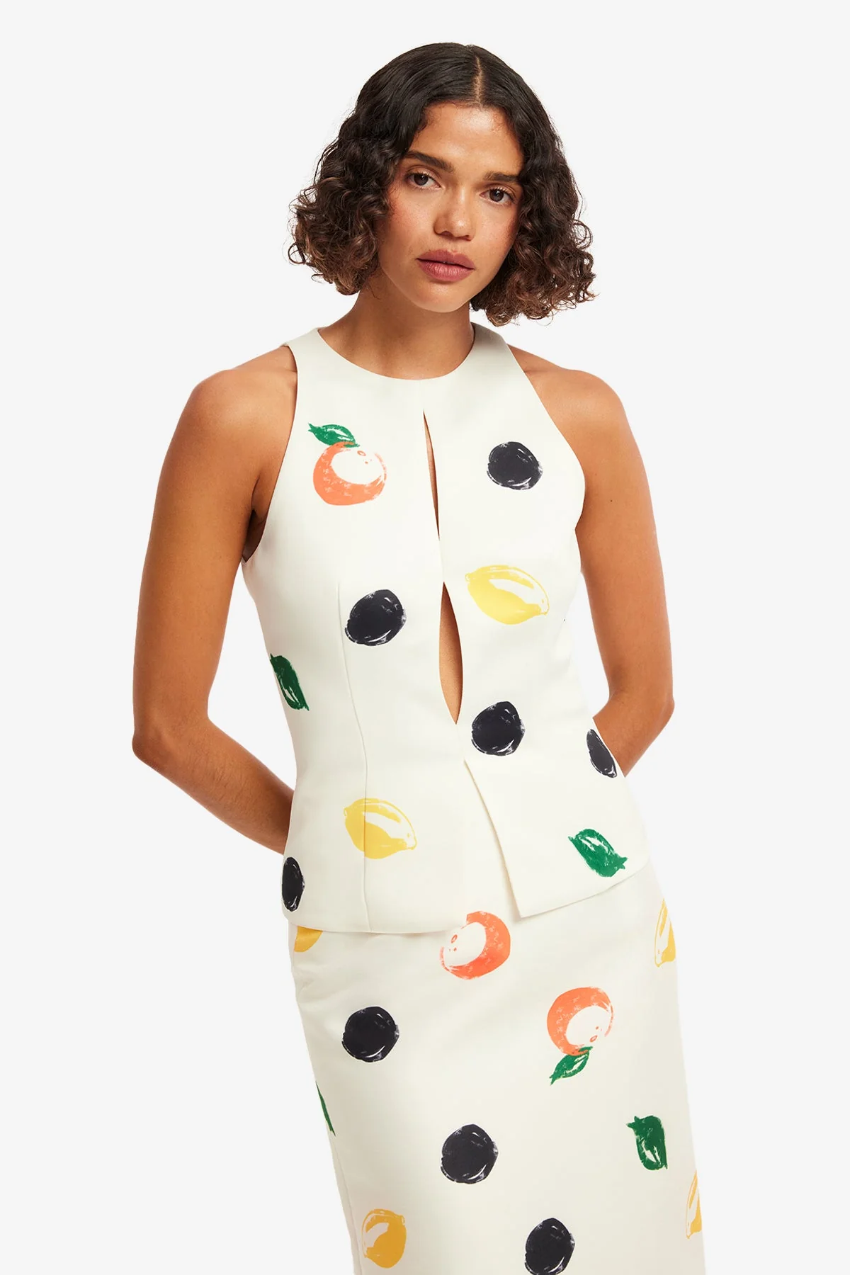Amelia Top - Citrus Spots