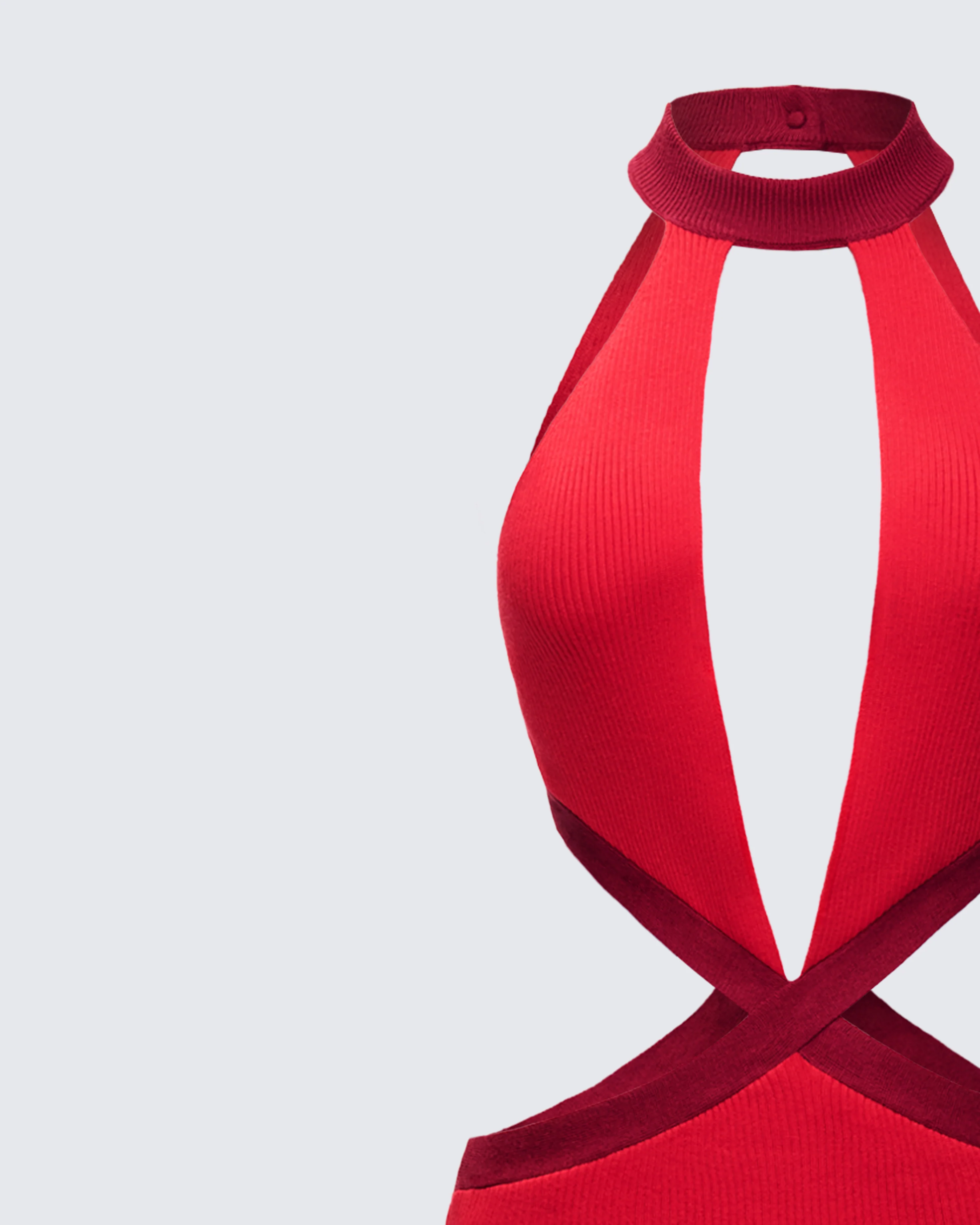 Sydney Multi Red Binding Cutout Maxi Dress