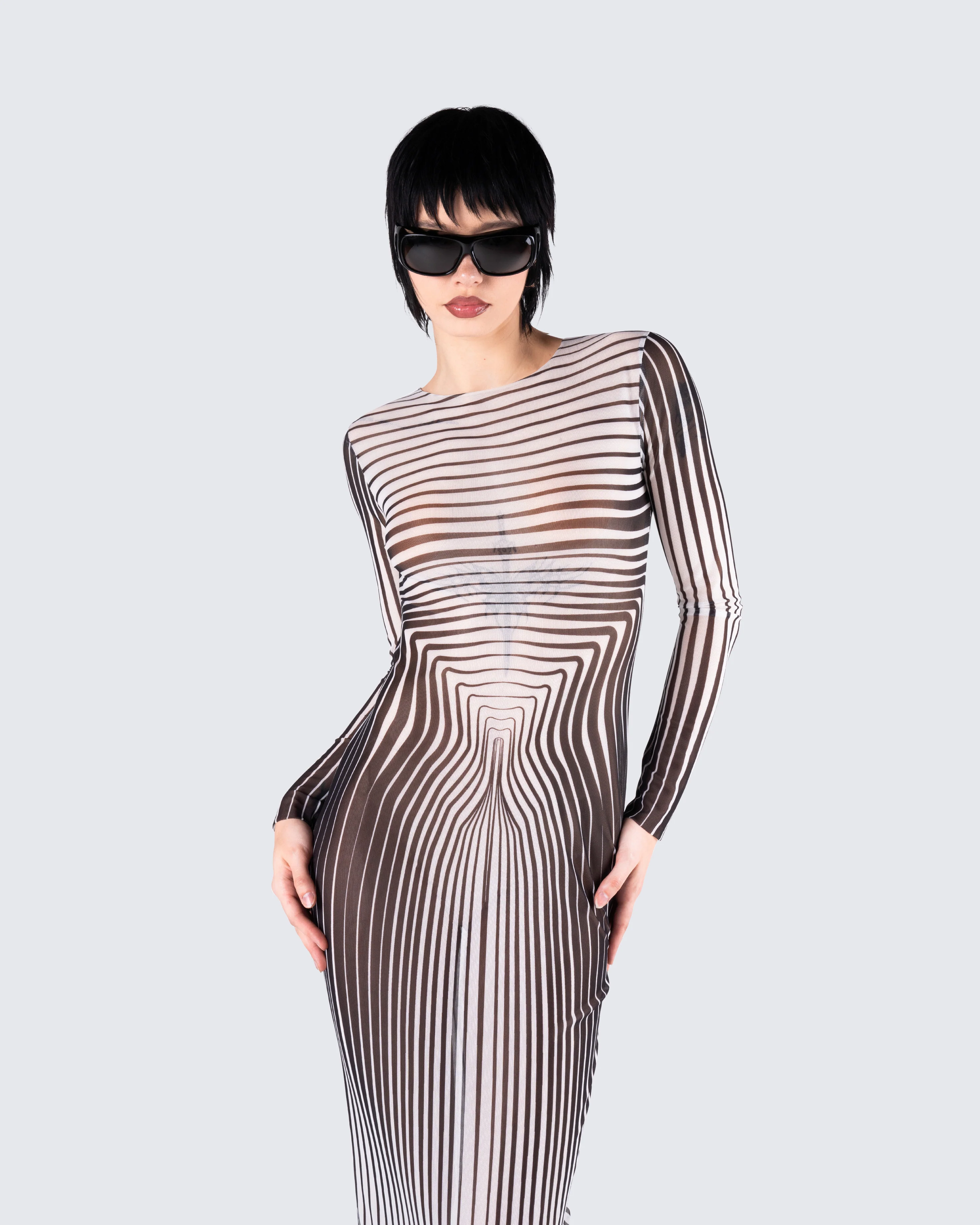 Artina Multi Illusion Print Dress
